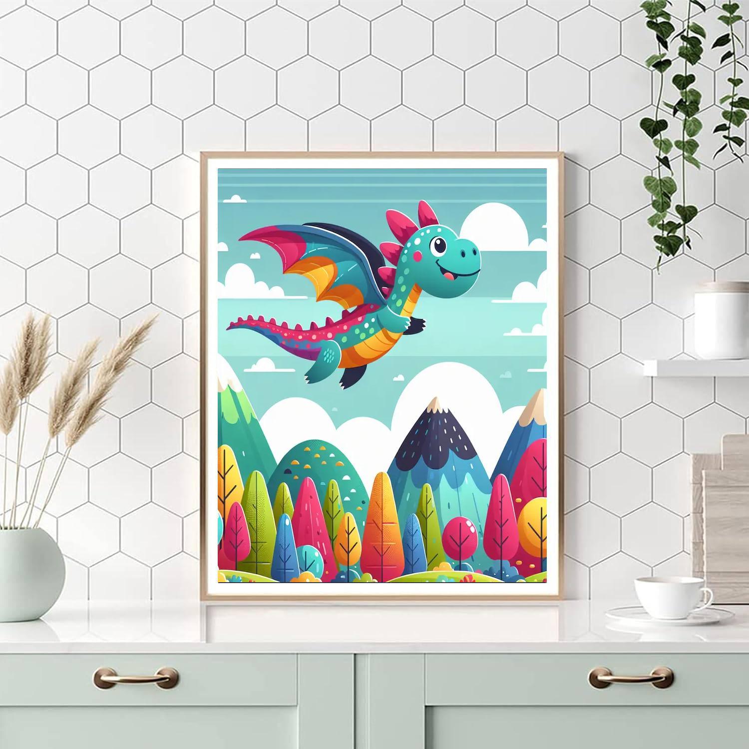 Friendly Dragon On A Quest DIY Paint By Numbers