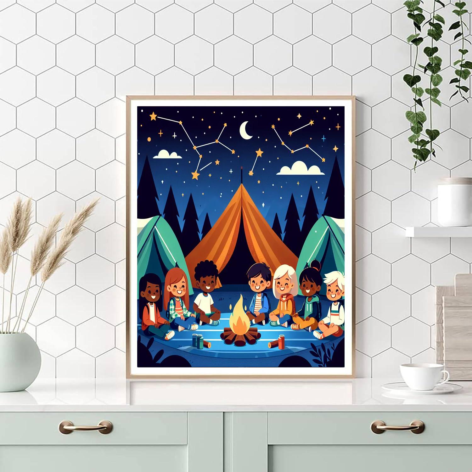 Celestial Constellation Campout Painting By Numbers Kit