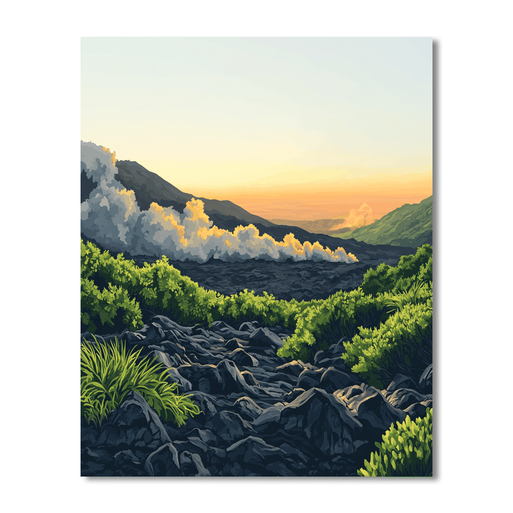 Hawaii Volcanoes National Park Number Painting