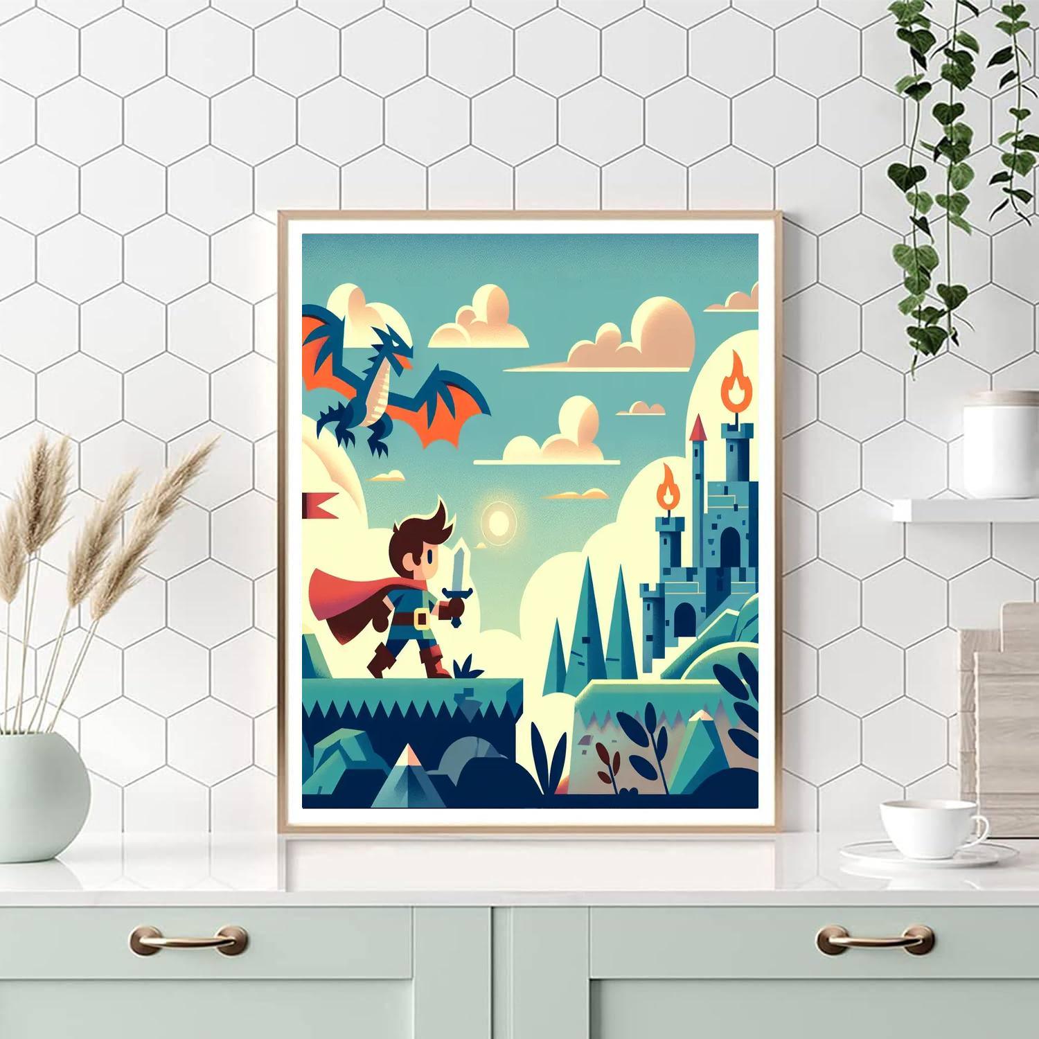 Dragon's Castle Conquest Paint By Numbers Art