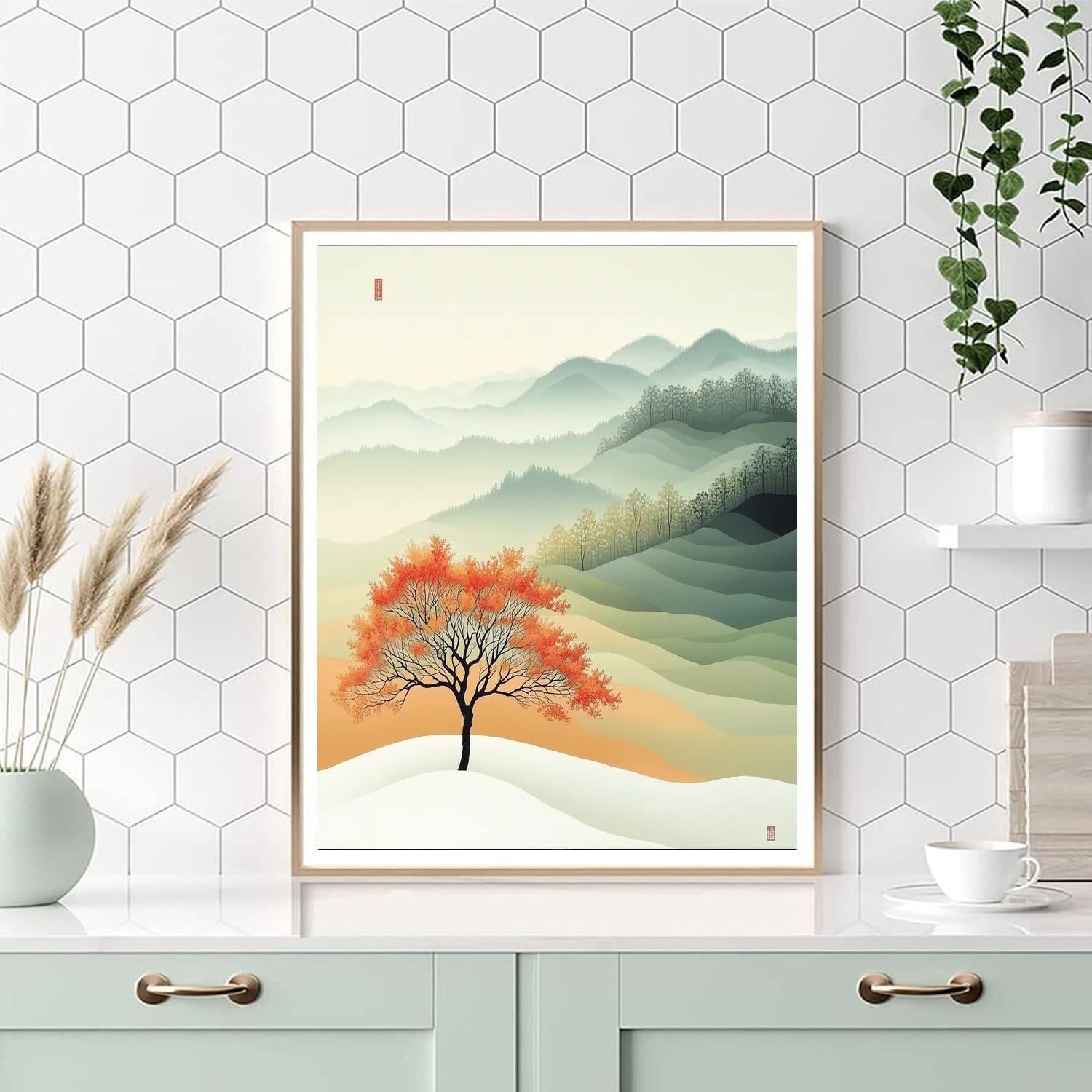 Zhao Mengfu Inspired Simplicity Of The Seasons  Paint By Color