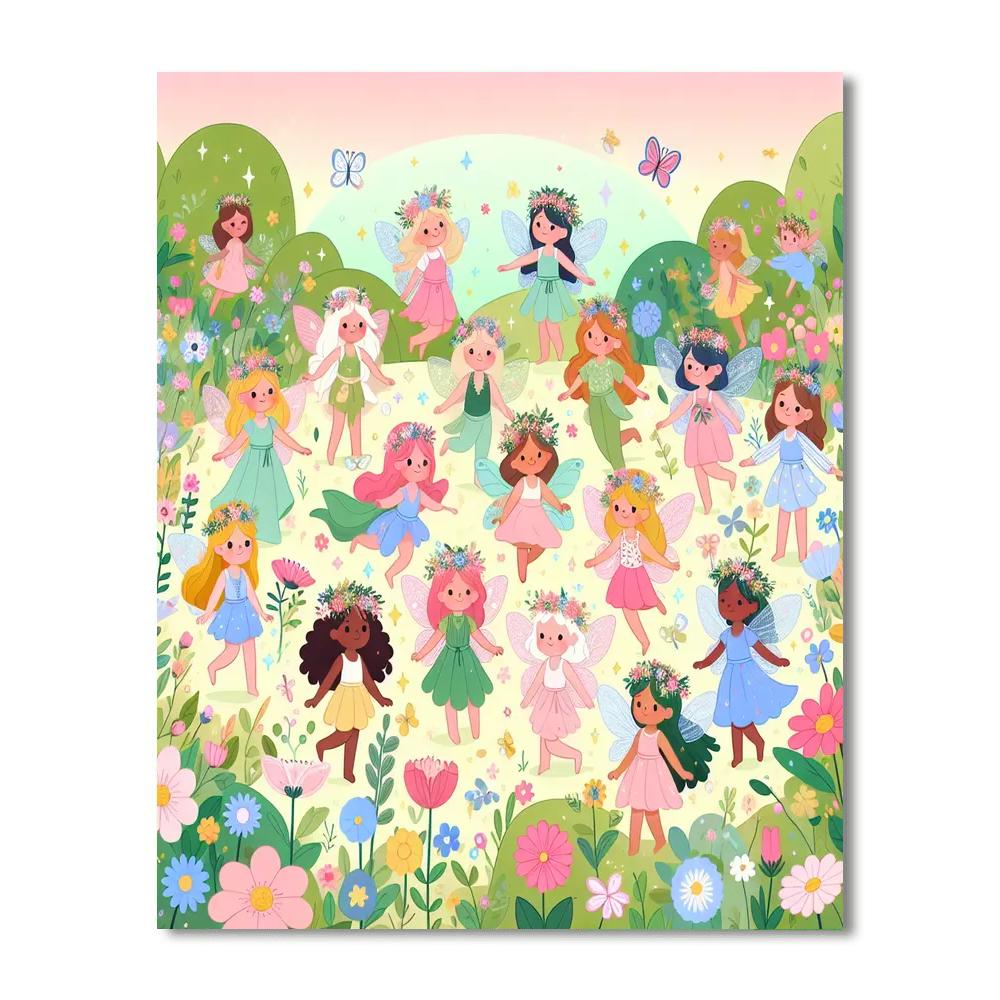 Flower Fairy Festival Paint By Numbers Art