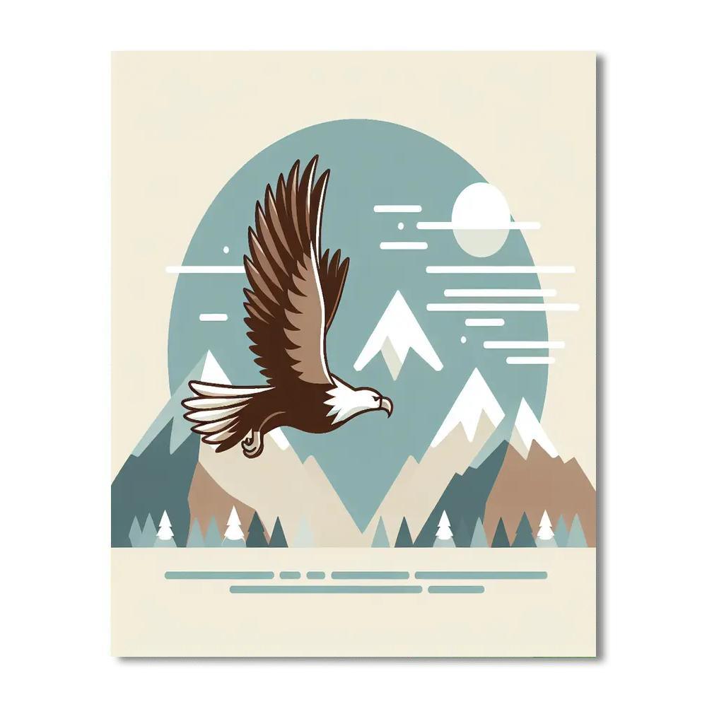 Mighty Mountain Eagle Number Painting