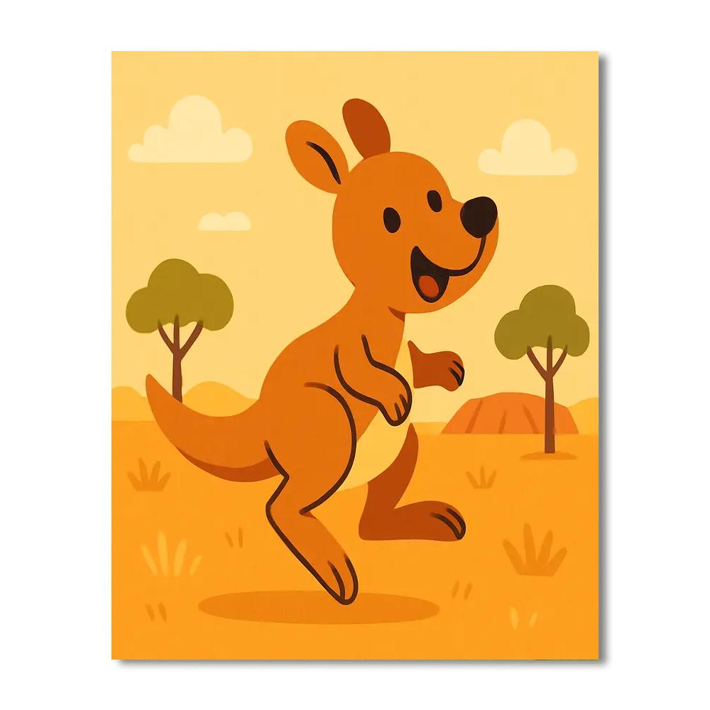 Cheerful Kangaroo Numbered Painting Kits