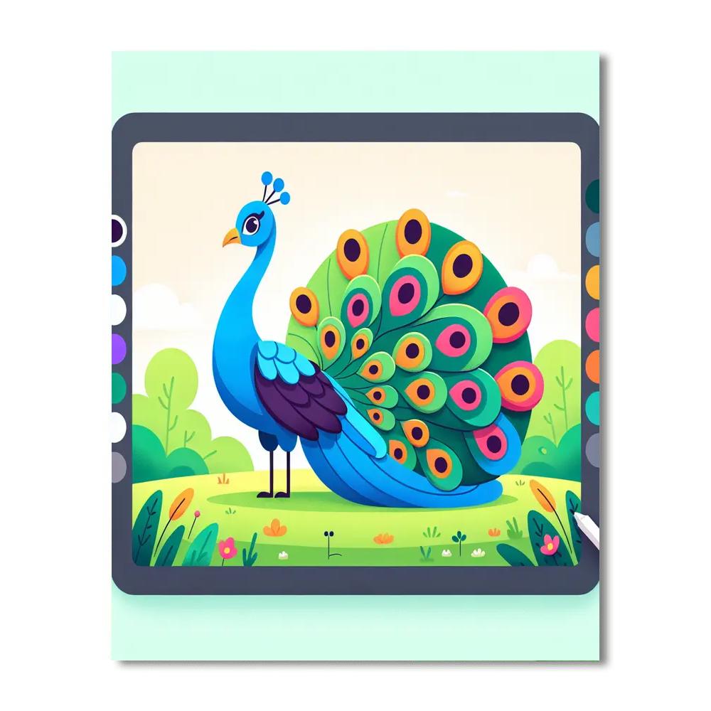 Vibrant Peacock Paint By Numbers Art