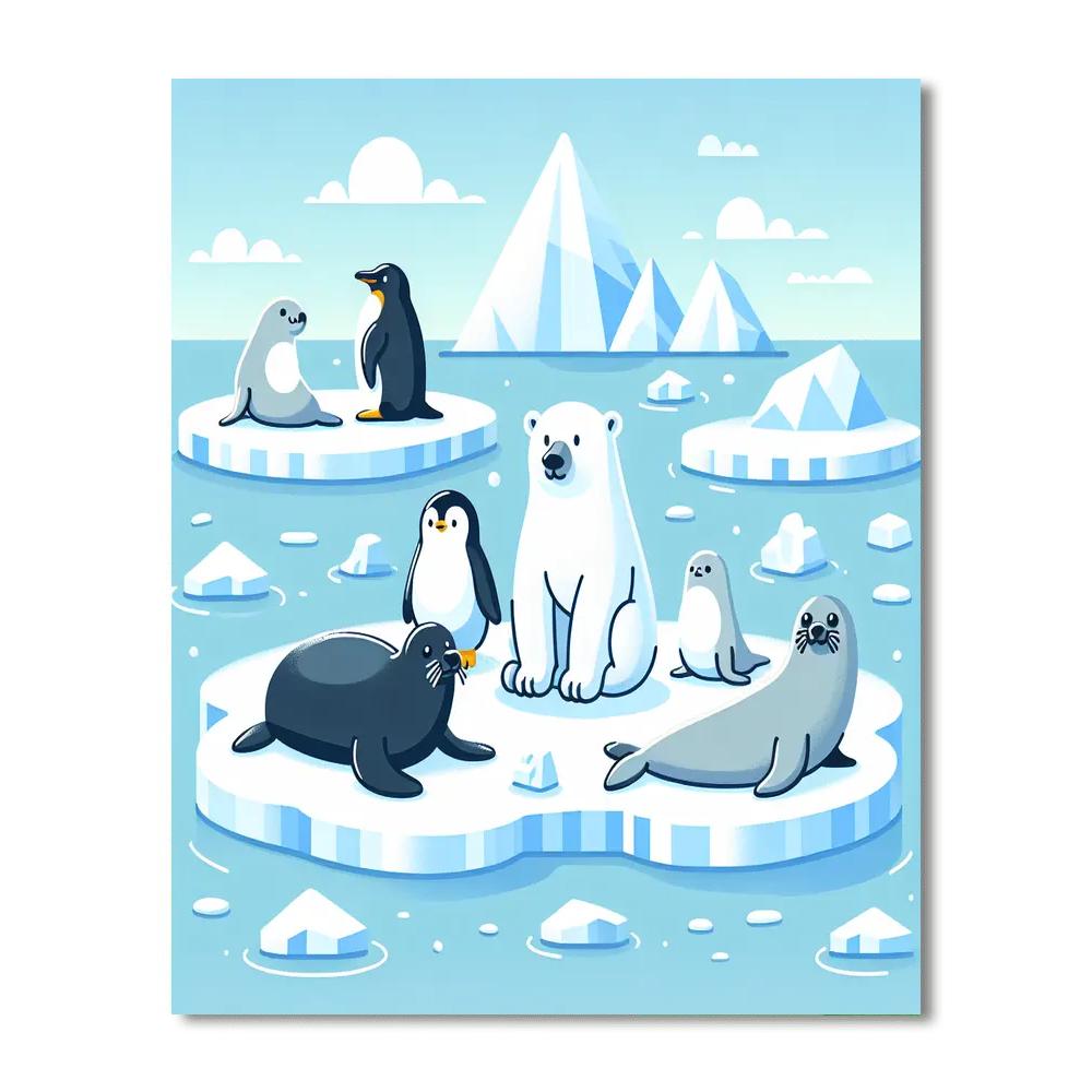 Polar Animal Expedition Painting Number Kit