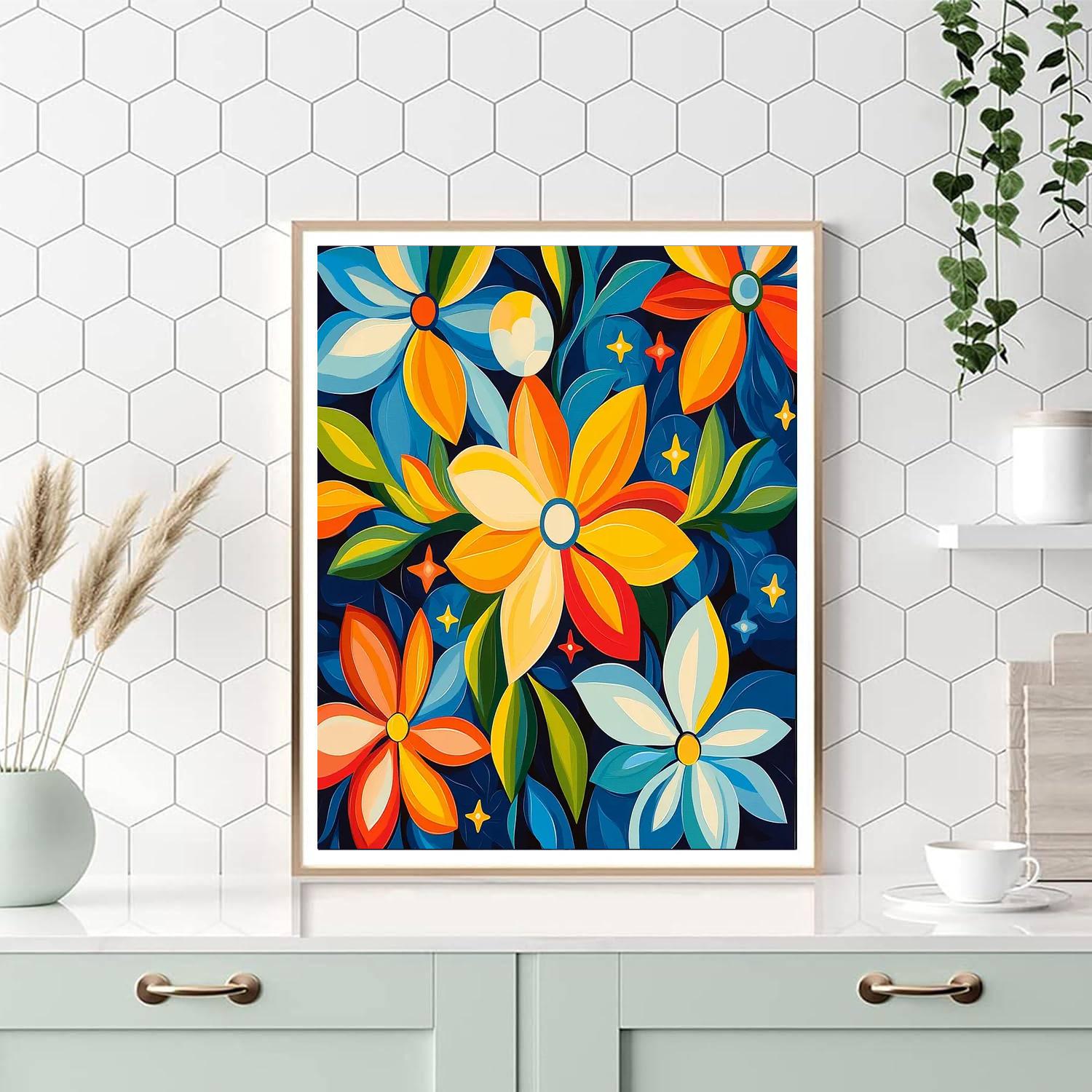 Paul Cézanne Inspired Celestial Blossom Medley  Number Painting