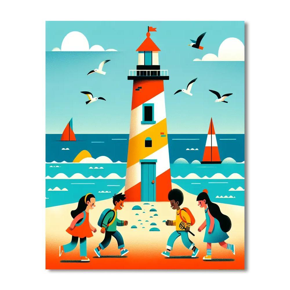 Mystery At The Lighthouse Paint By Color