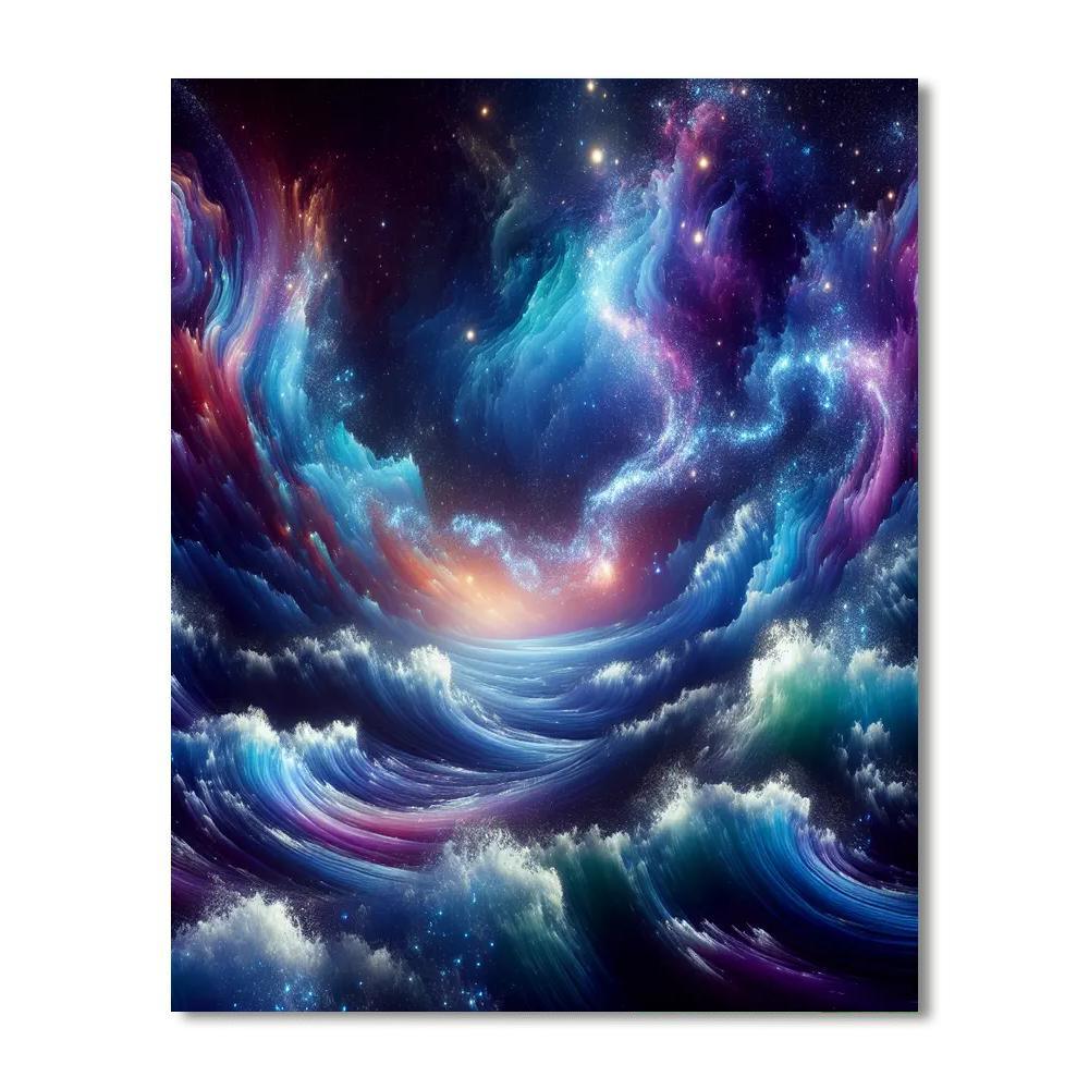 Cosmic Ocean Waves Paint By Color