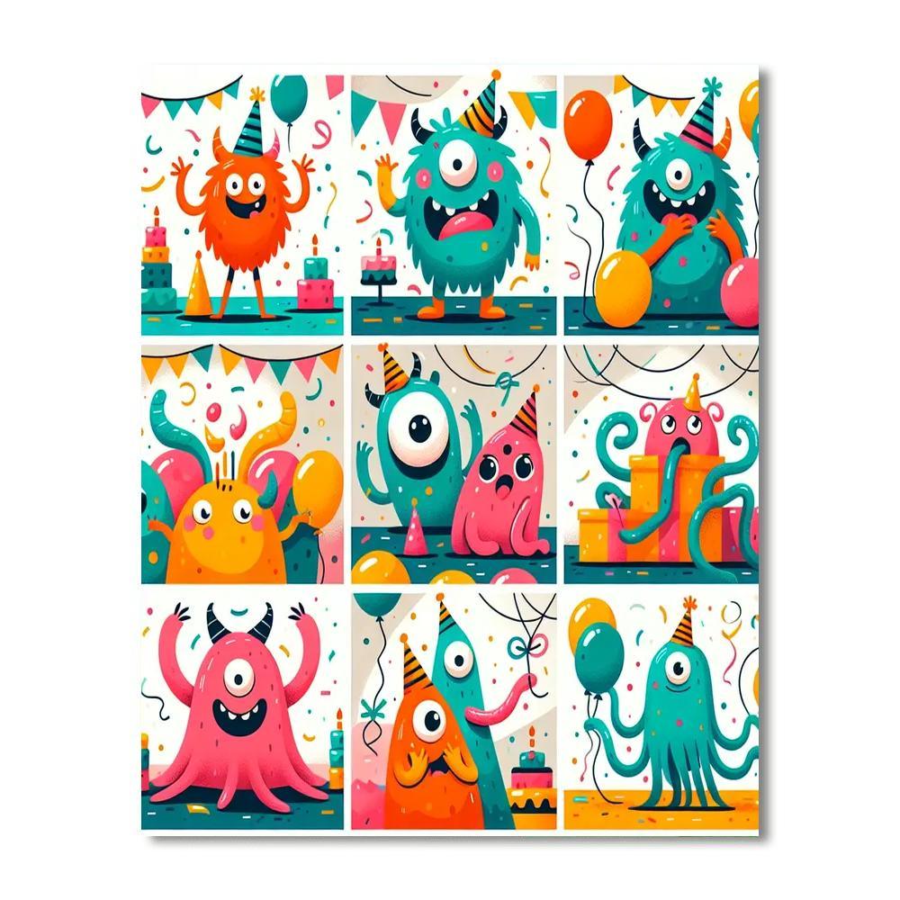 Monster Party DIY Paint By Numbers