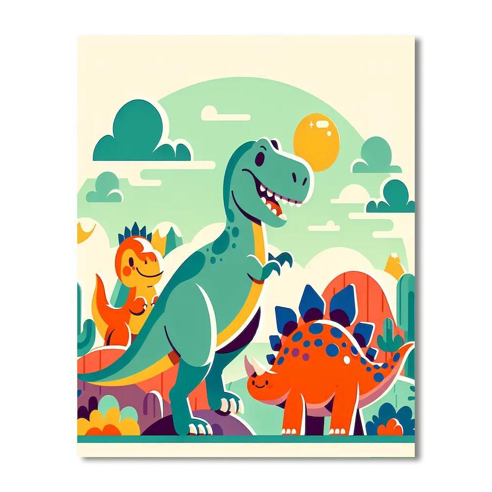 Happy Dino Days Numbered Painting Kits