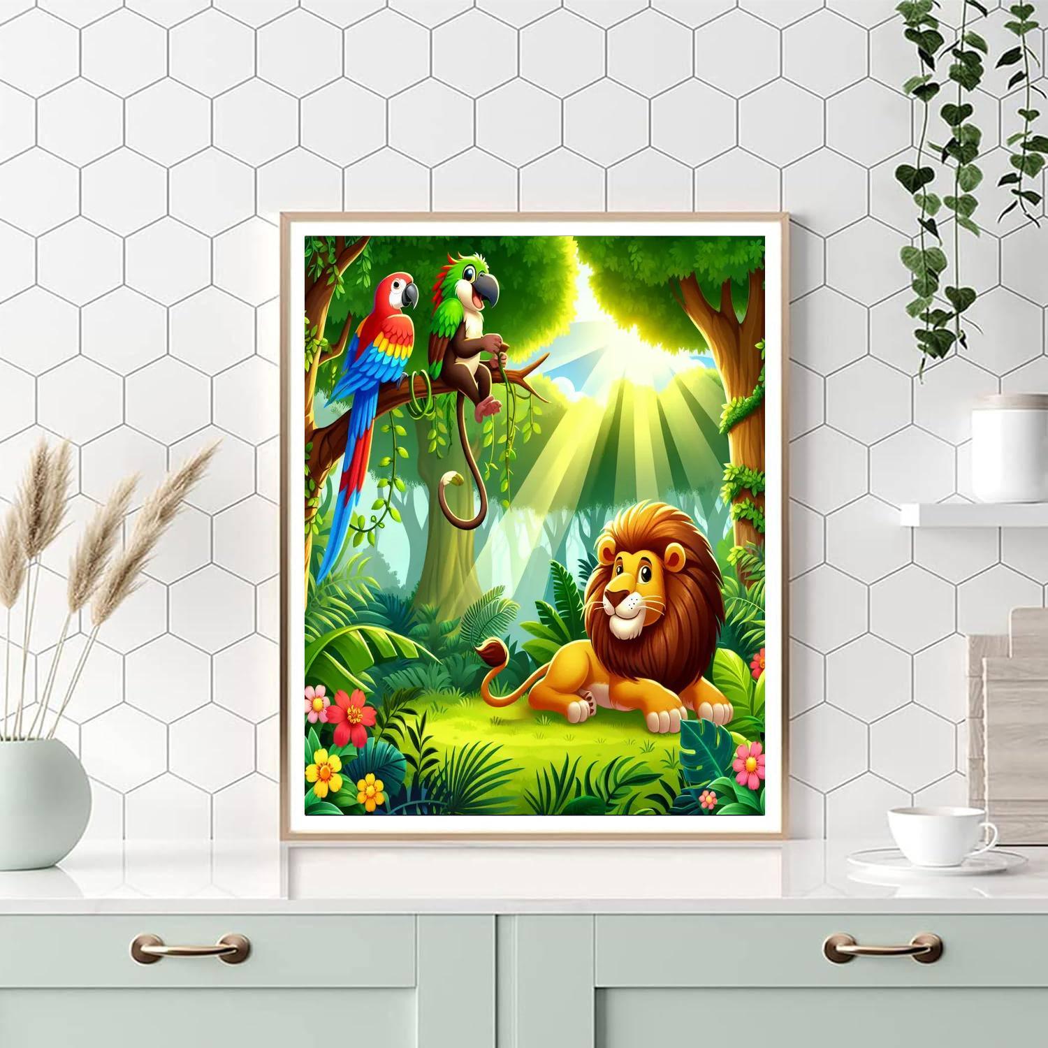 Wild Adventures In The Jungle Paint By Numbers Art