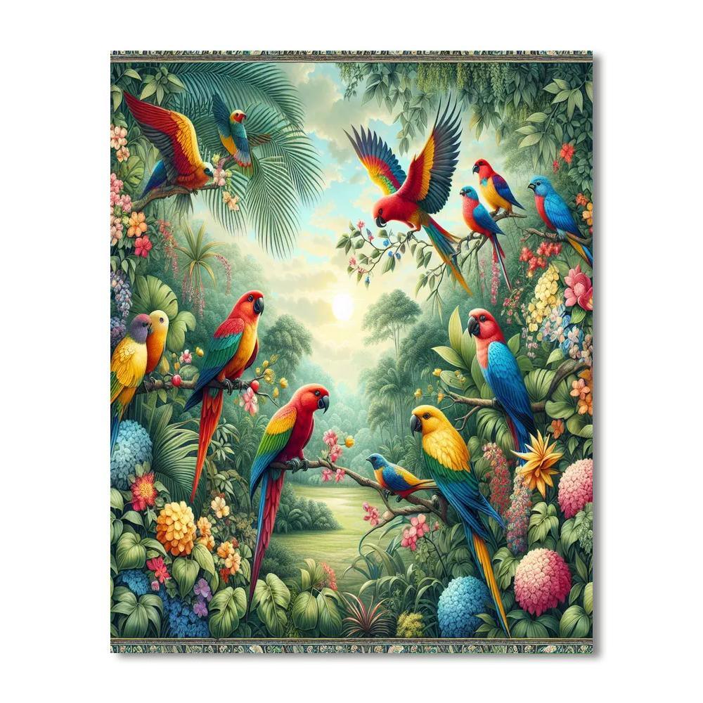 Captivating Tropical Birds Numbered Painting Kits
