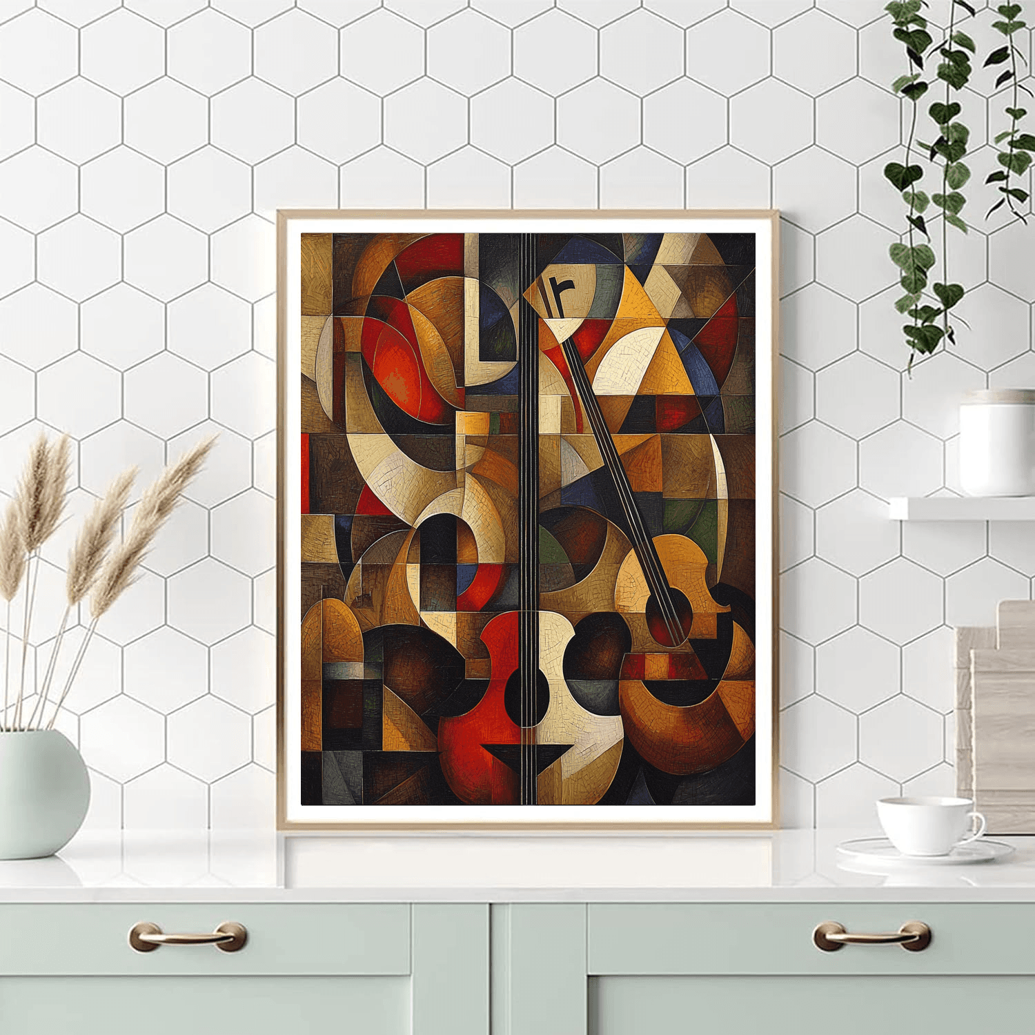 Juan Gris Inspired Cubist Jazz Ensemble  Painting By Numbers Kit