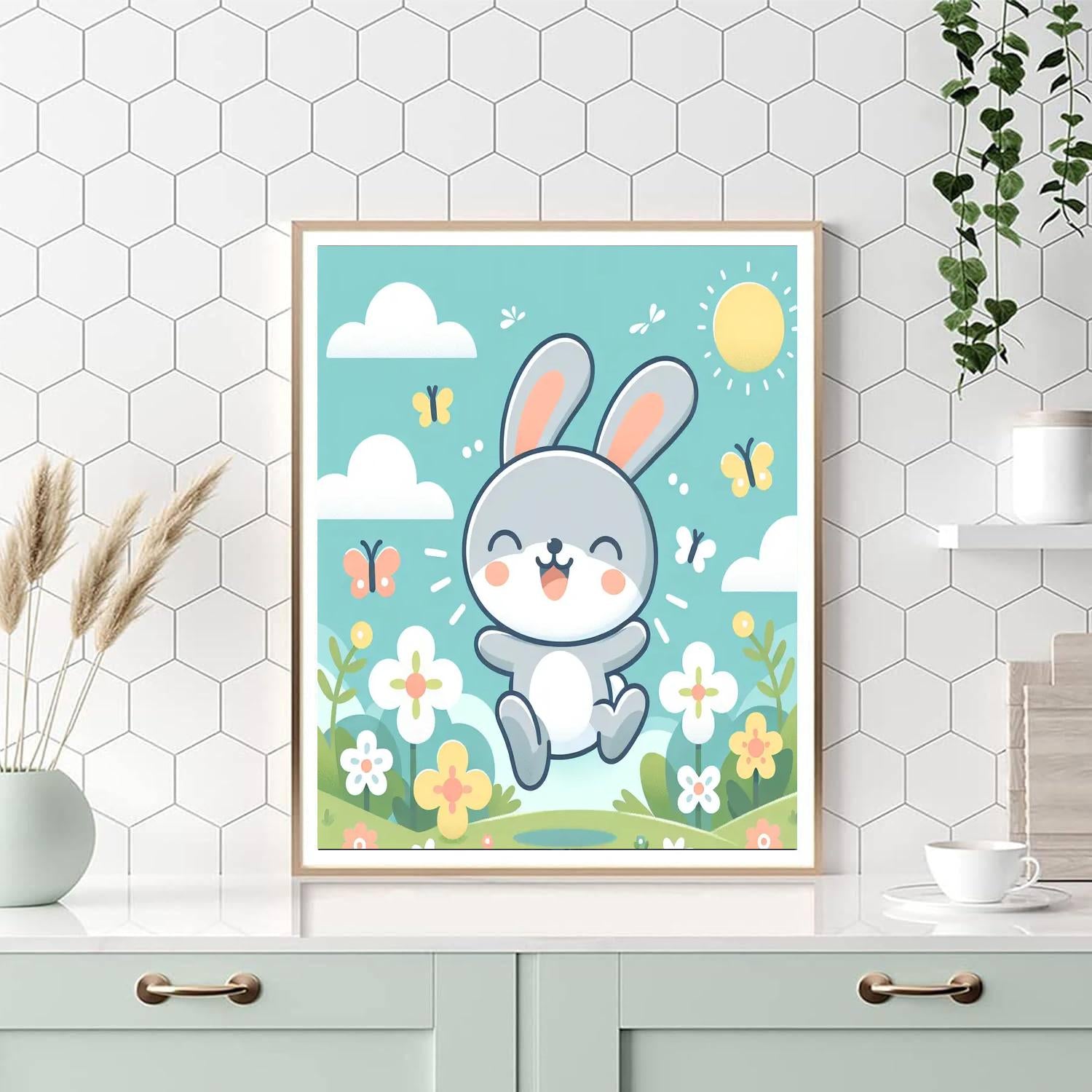 Frolicking Rabbit Painting By Numbers Kit