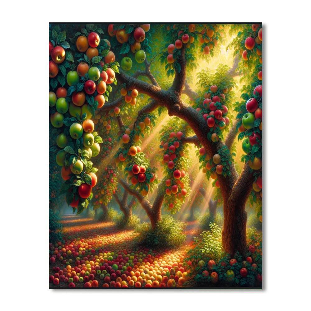 Bountiful Orchard Harvest Number Painting