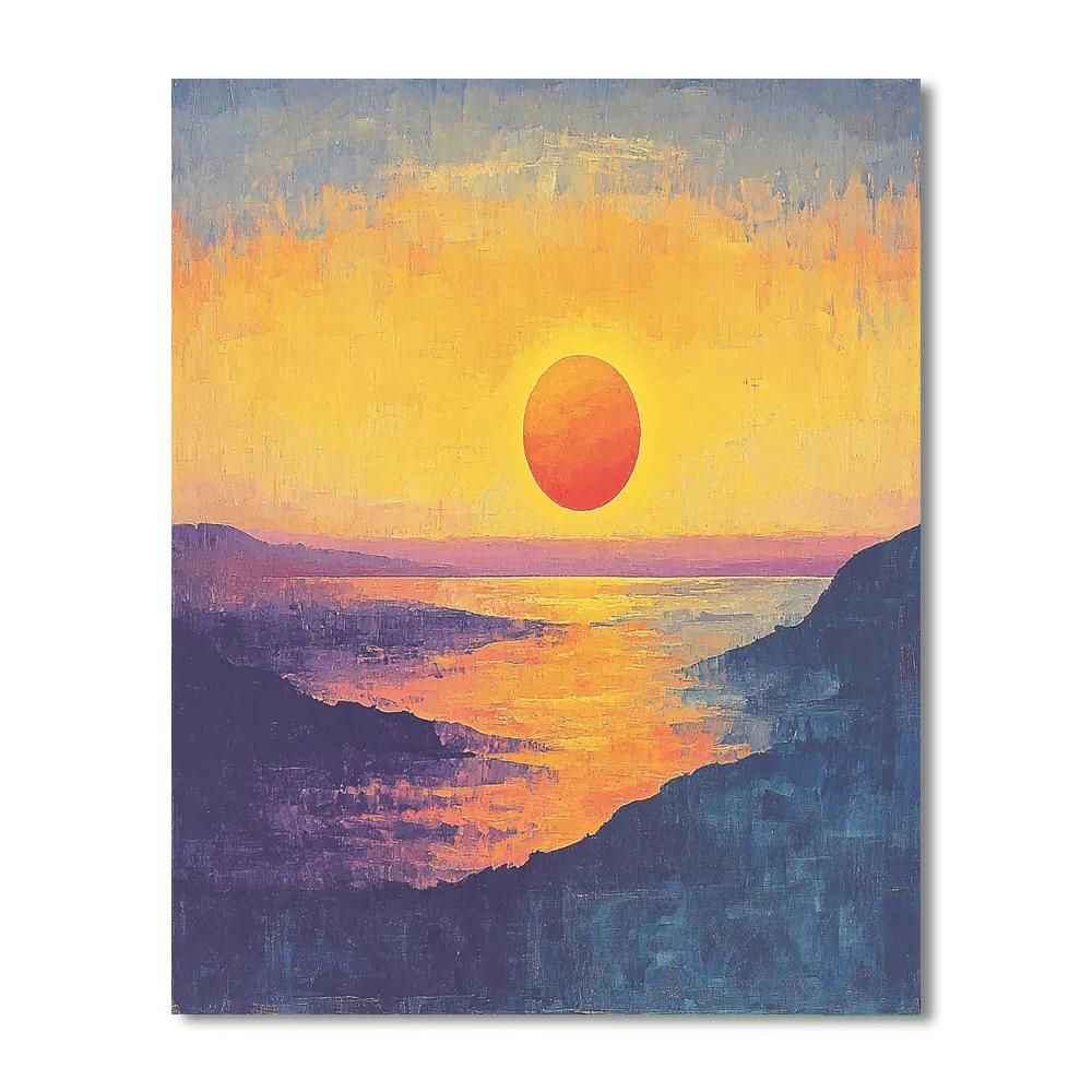 Georges Seurat Inspired Sunrise Symphony  Number Painting