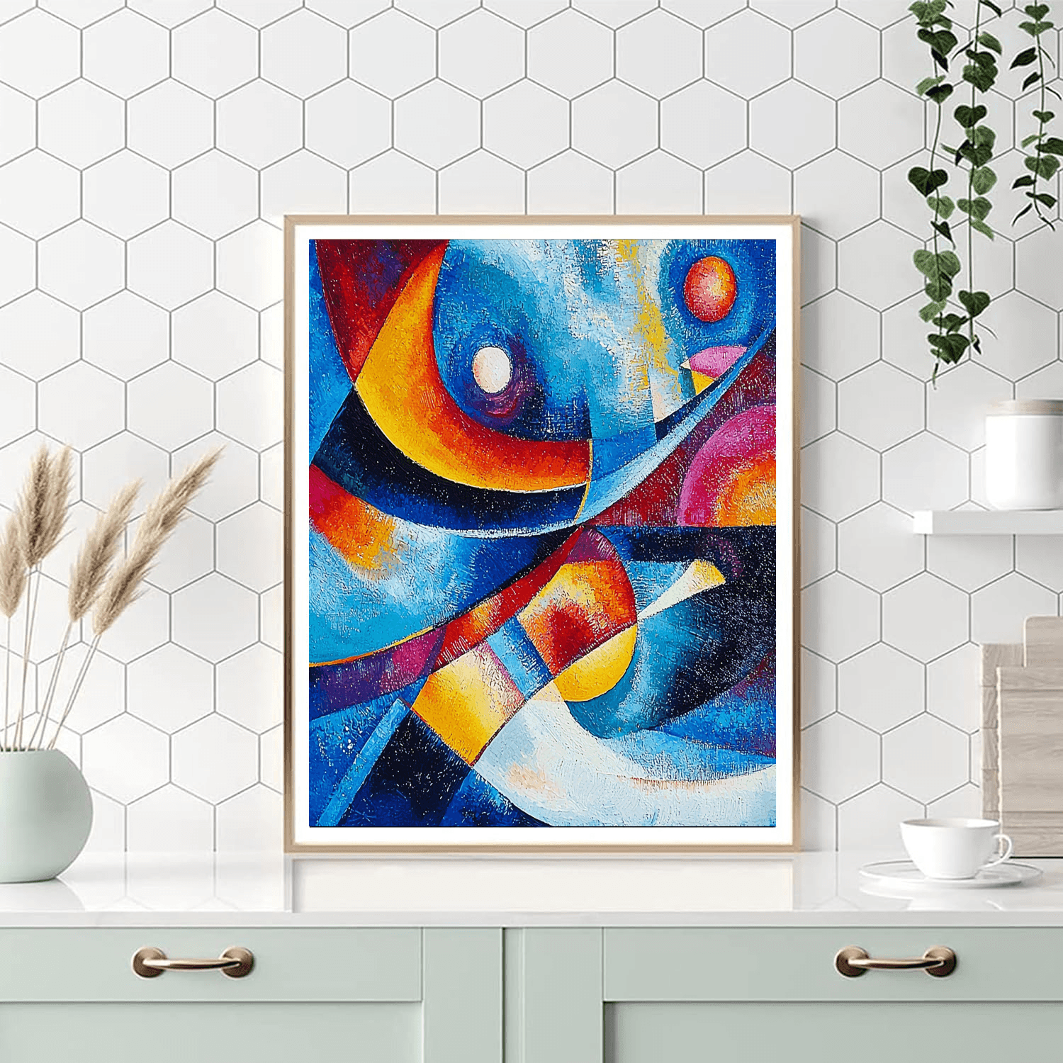 Wassily Kandinsky Inspired Rhapsody In Blue  Painting By Numbers Kit