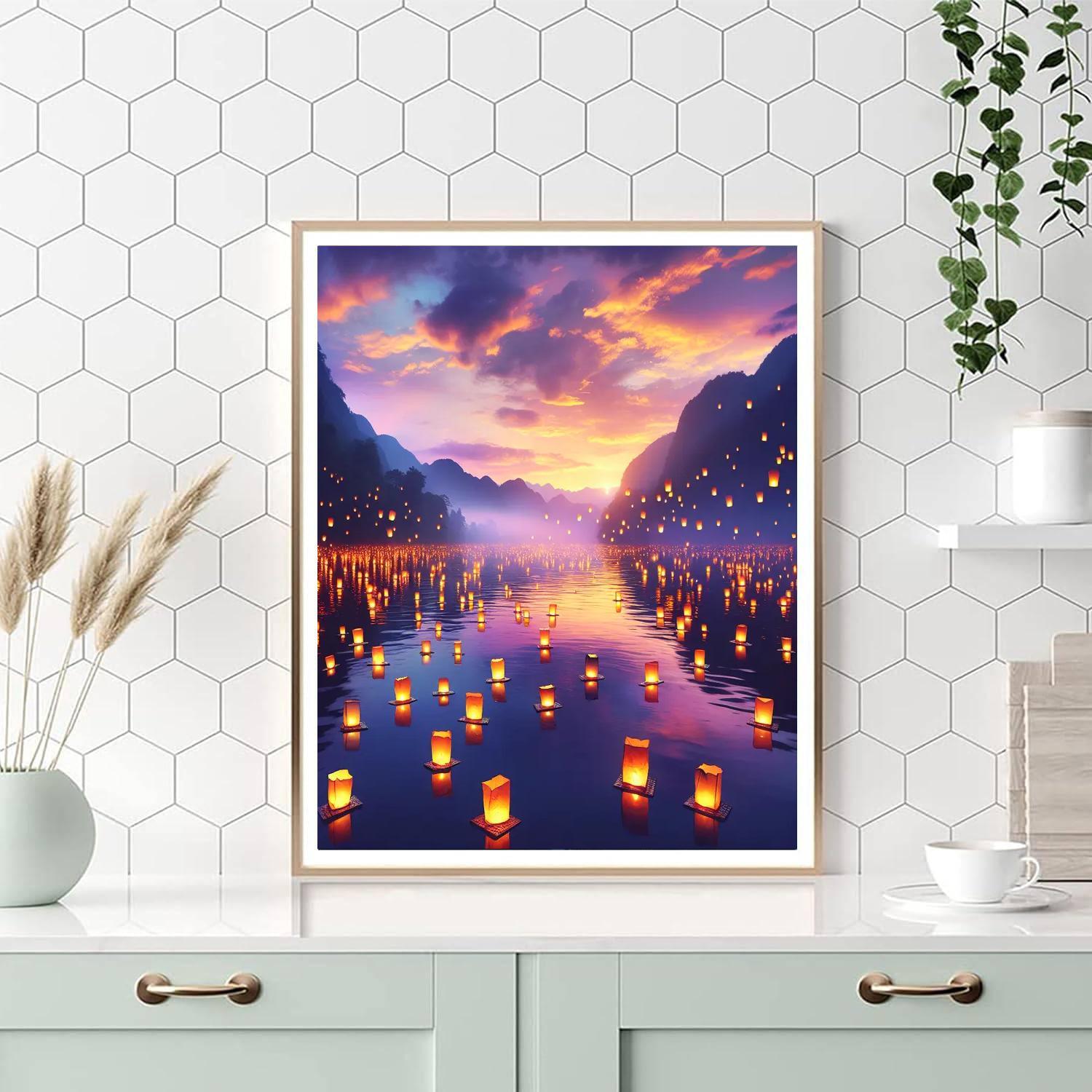 Twilight Lantern Festival Numbered Painting Kits