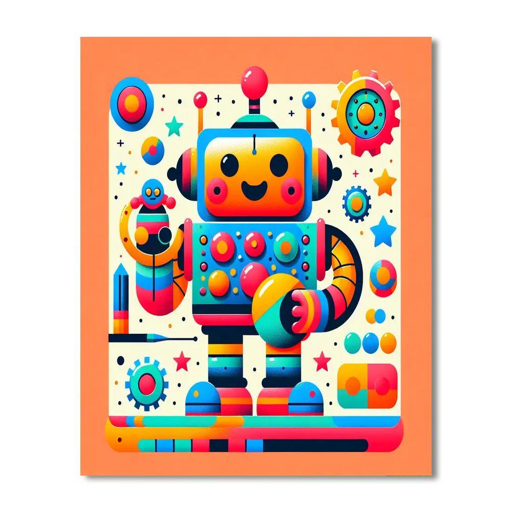Lively Robot Numbered Painting Kits