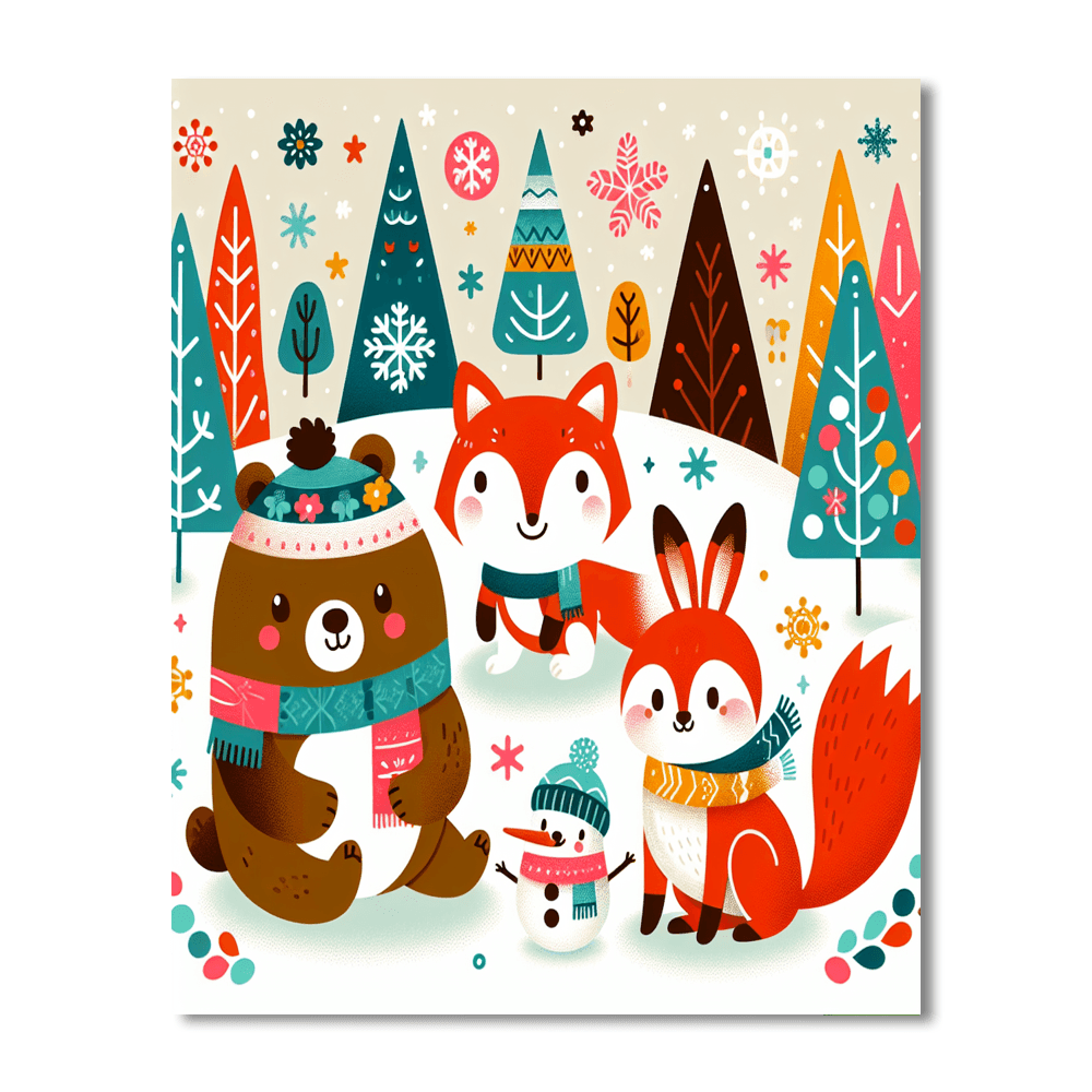 Wacky Winter Animals Paint By Number