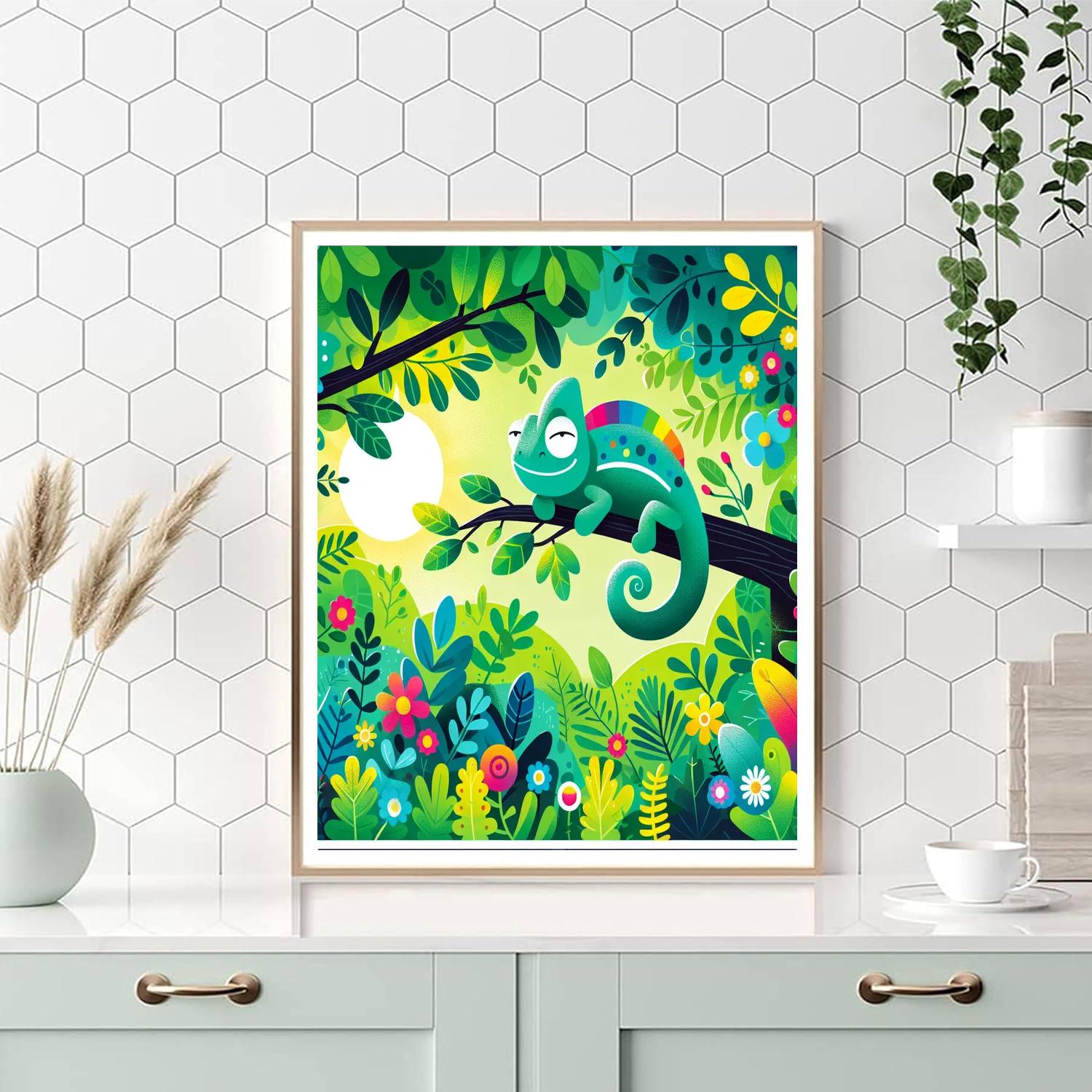 Whimsical Chameleon Numbered Painting Kits