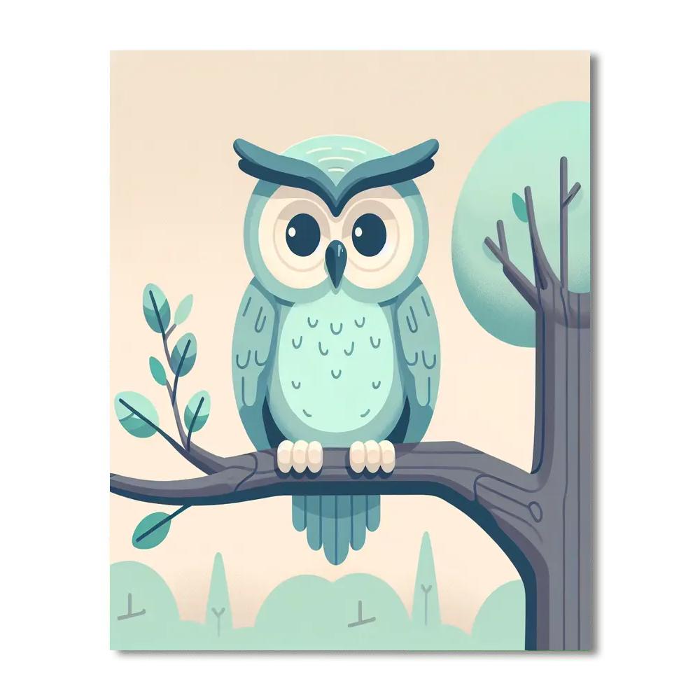 Wise Owl Guardian Number Painting