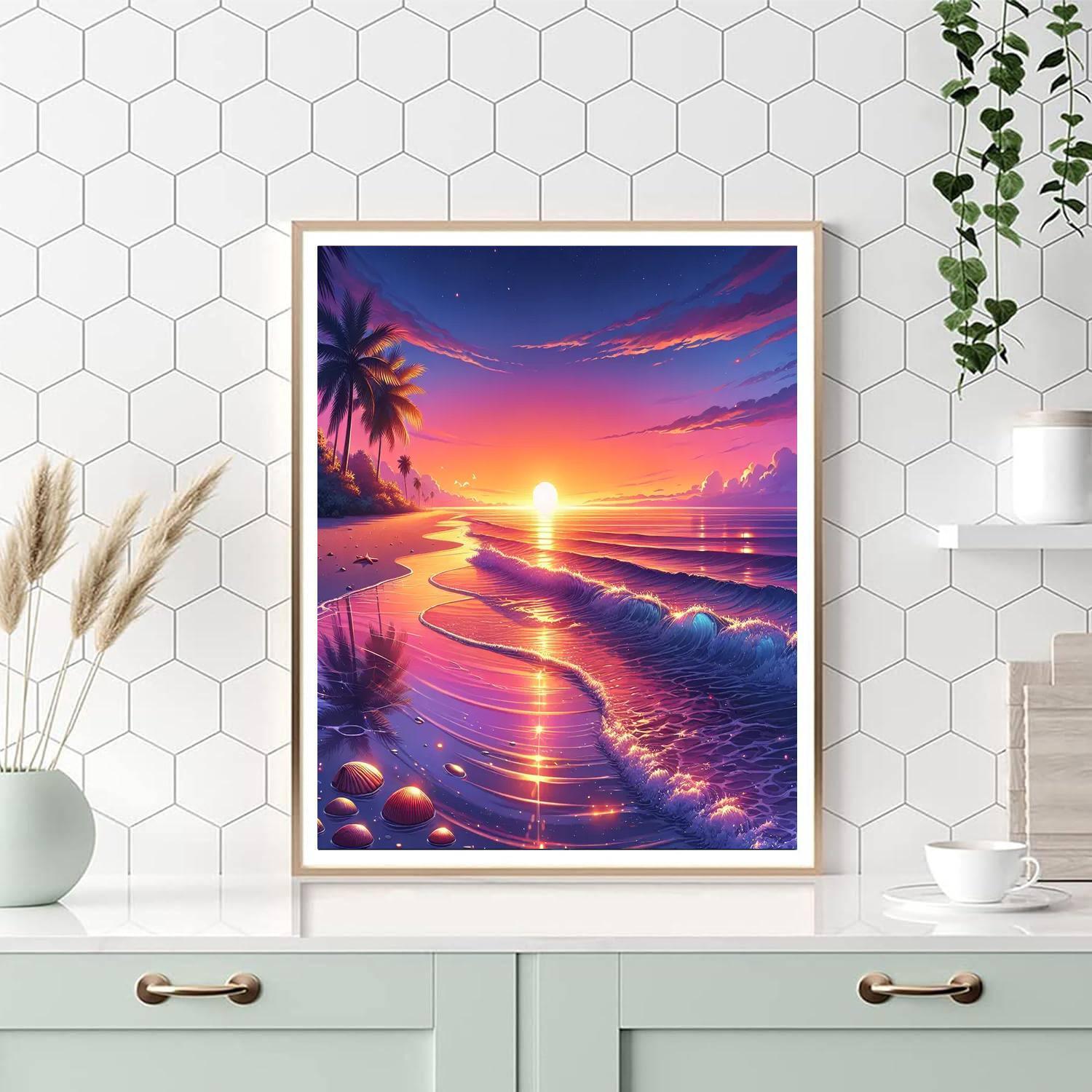 Calm Beach Sunset Paint By Numbers Art