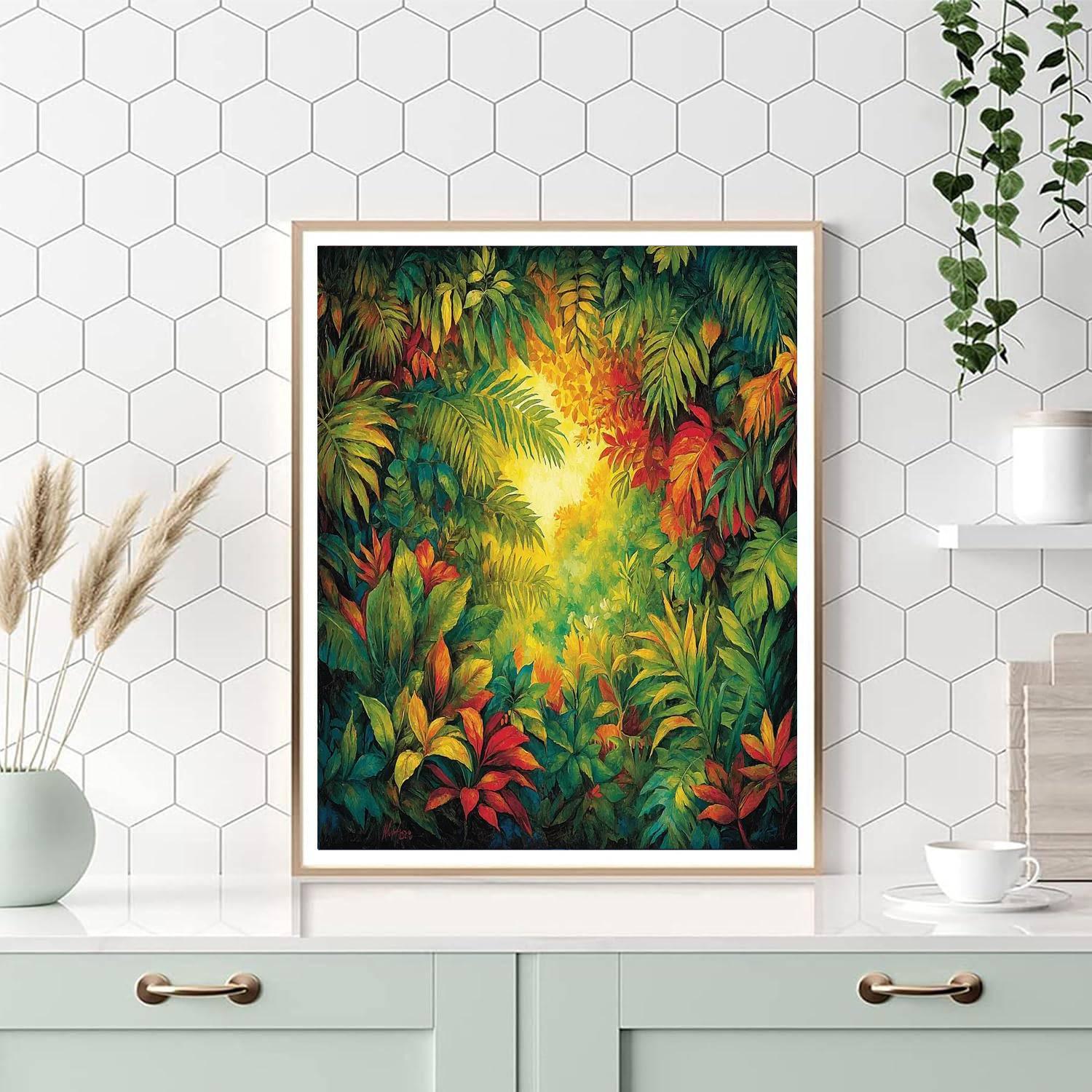 Henri Rousseau Inspired Electric Jungle  DIY Paint By Numbers
