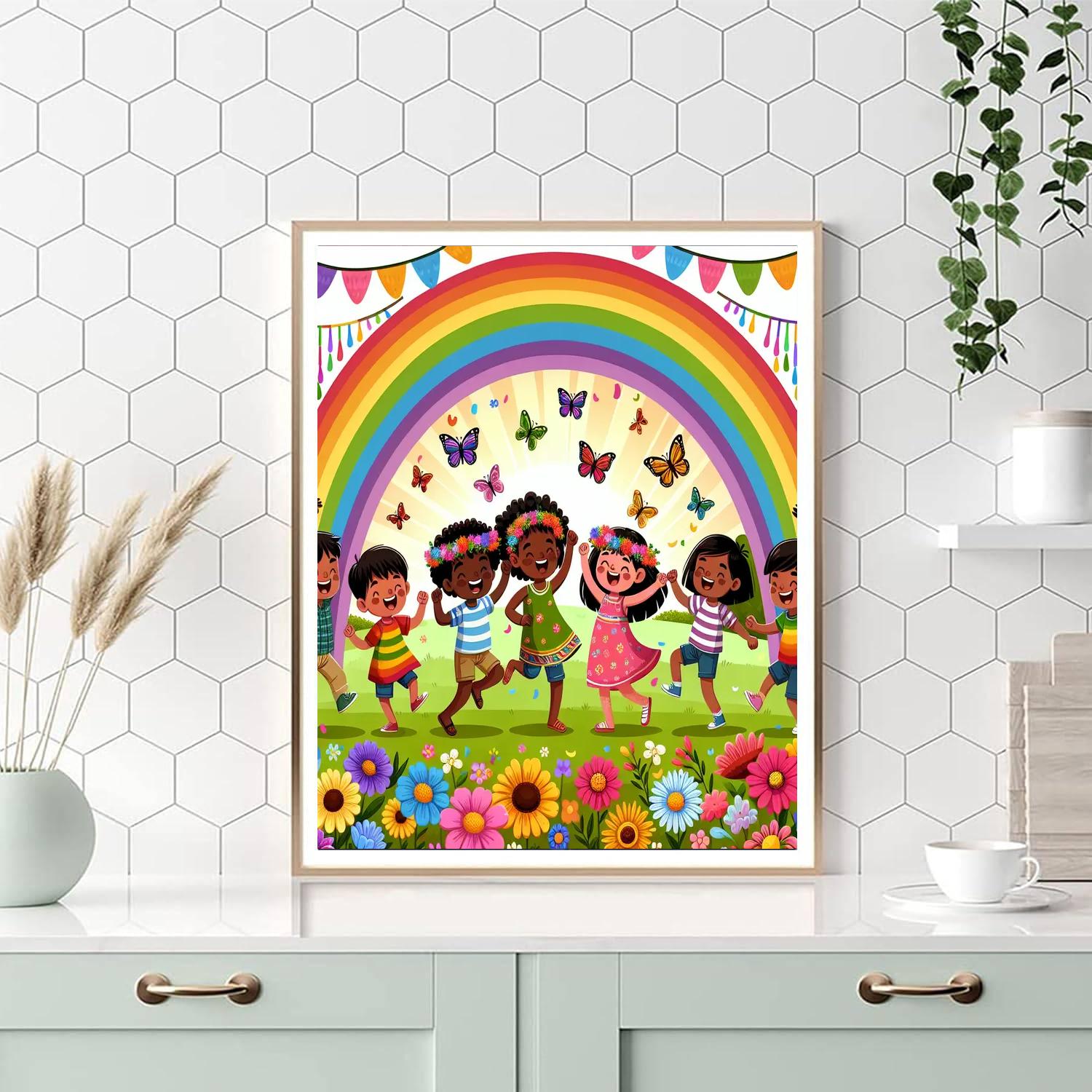 Vibrant Rainbow Celebration Painting By Numbers Kit