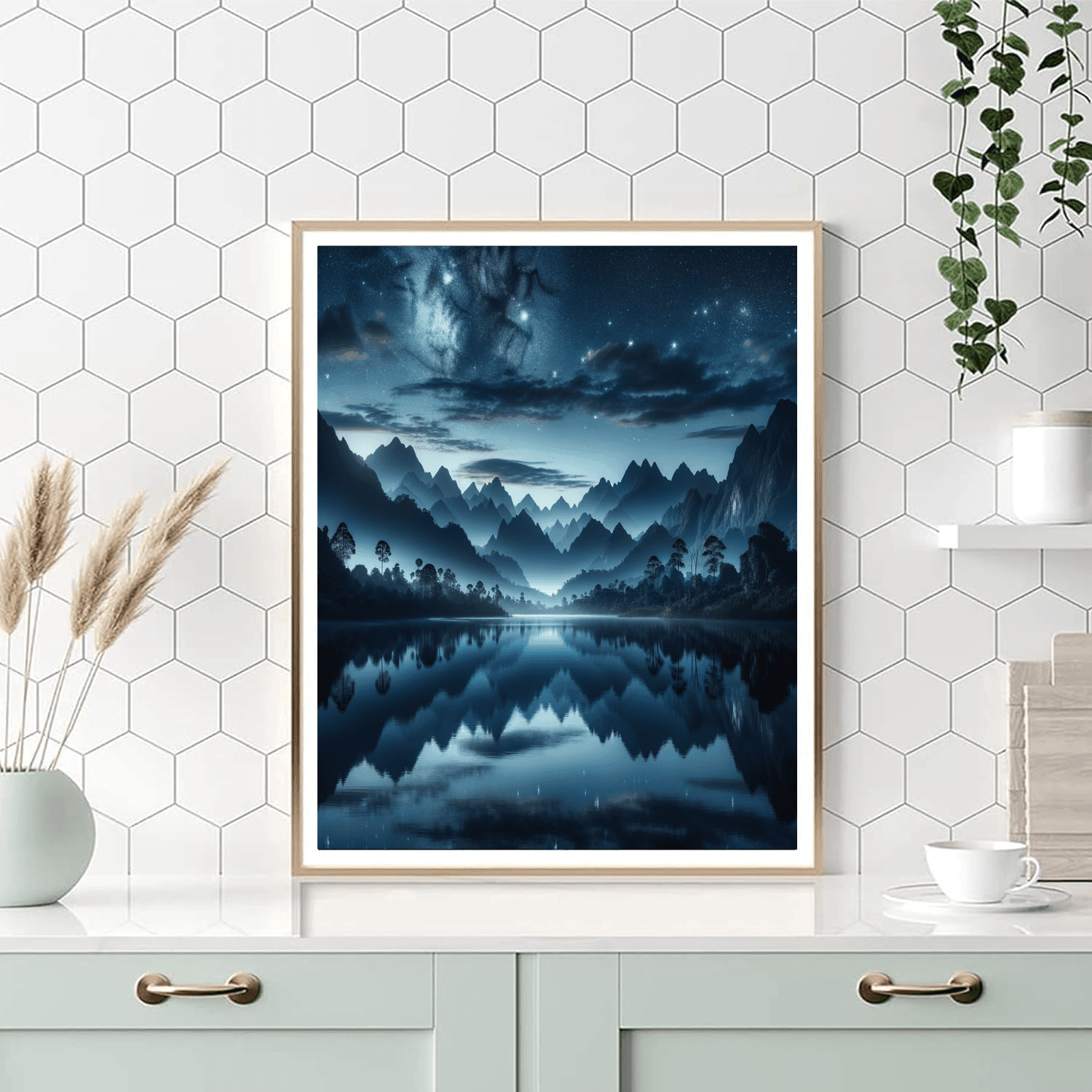 Starlit Mountain Reflections Paint By Number