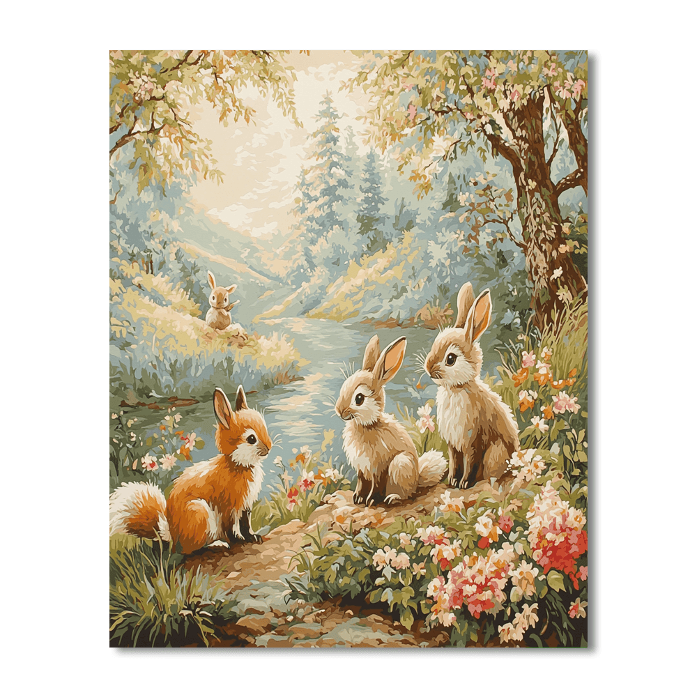 Beatrix Potter Inspired Frolicking Animals  Paint By Number