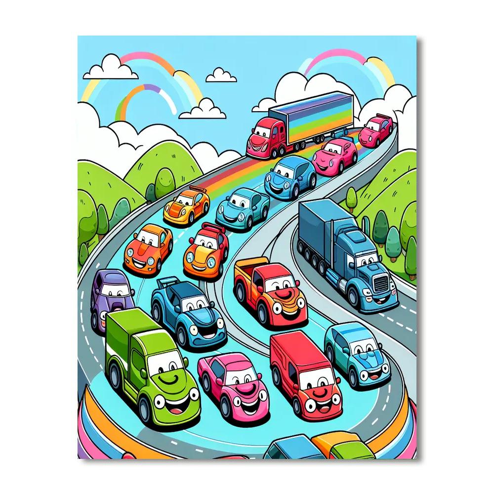 Rocky Road Race Paint By Number