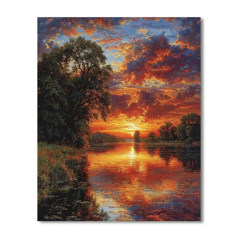 J.M.W. Turner Inspired Calming Sunset  Number Painting