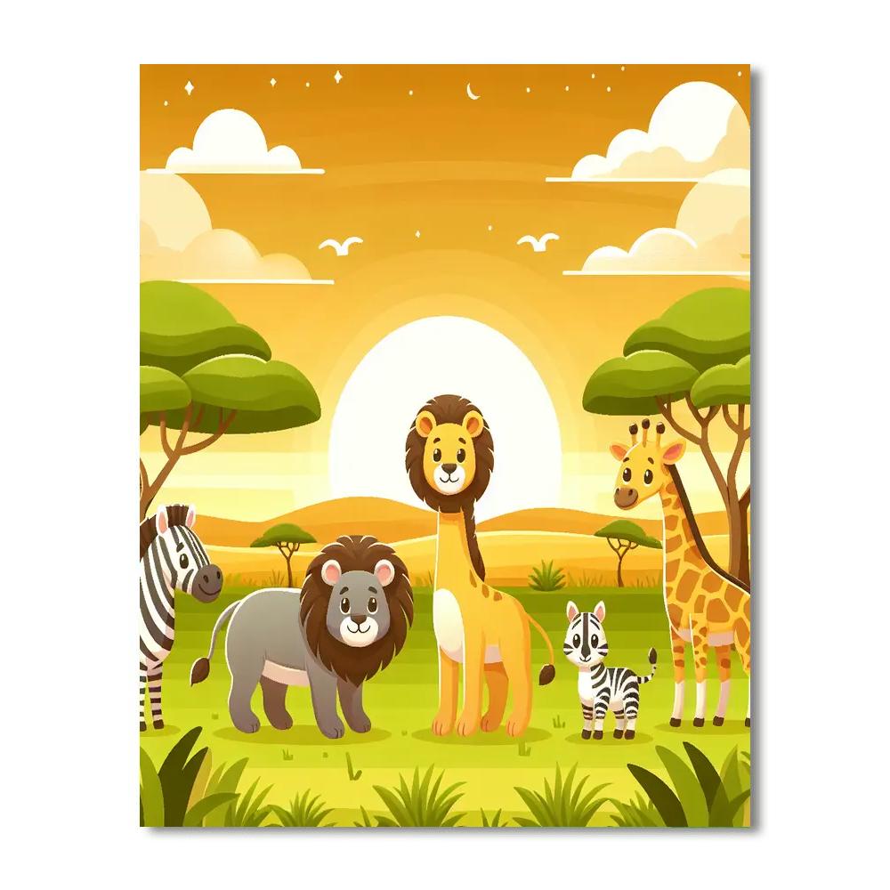 Funky Safari Day Numbered Painting Kits