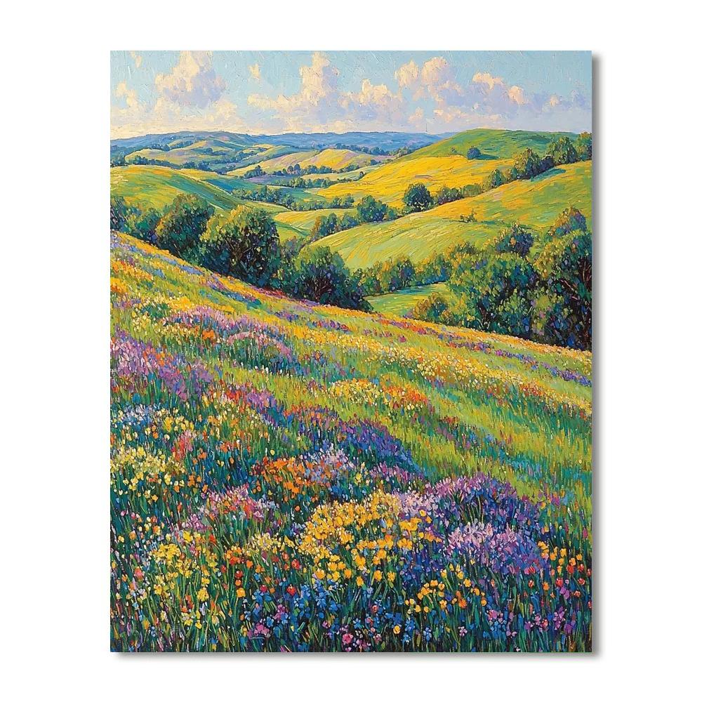 Monet Inspired Bountiful Landscape  Number Painting