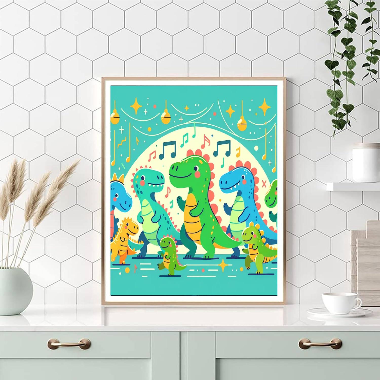 Dinosaur Disco Delight Numbered Painting Kits