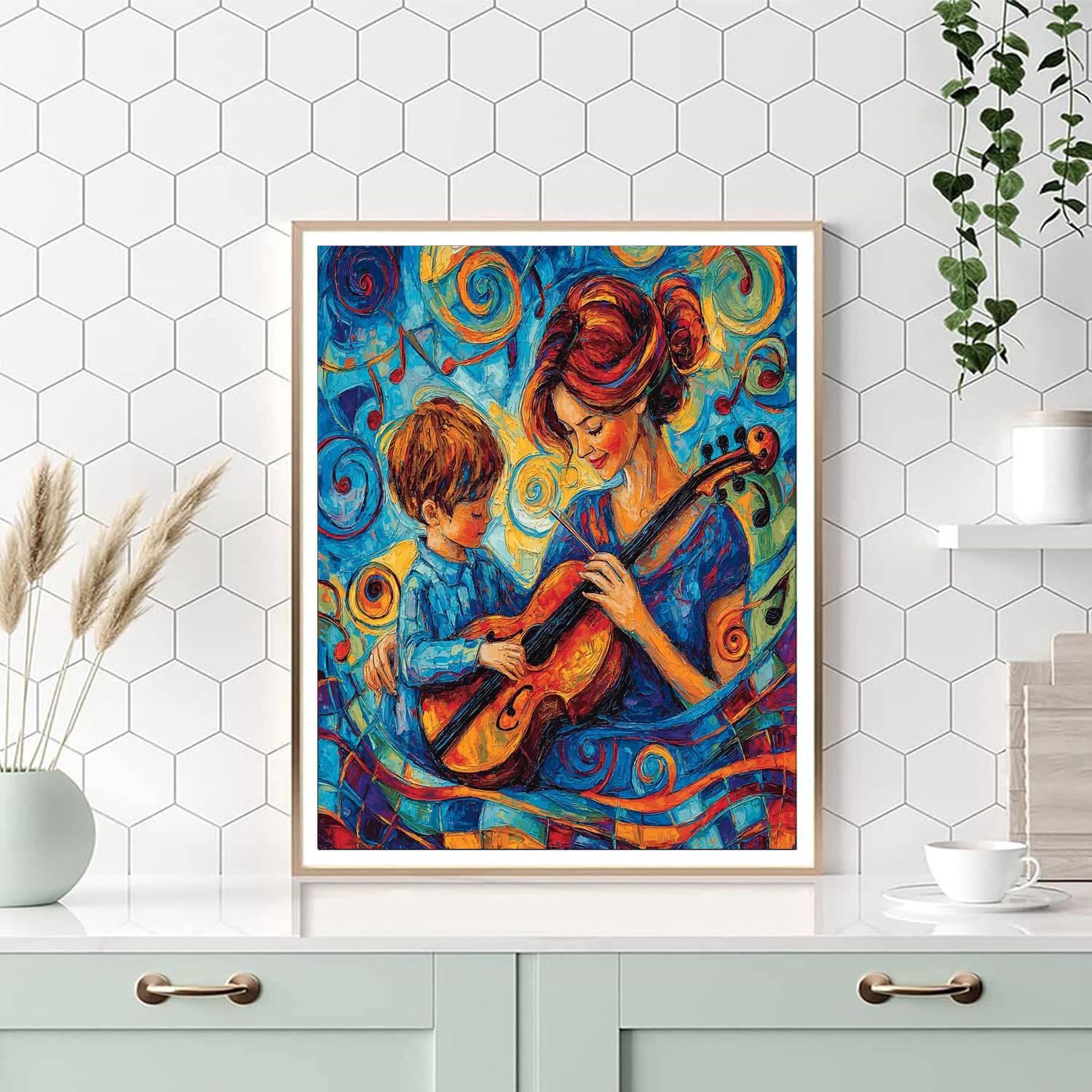 Mom And Child In Harmony Painting Number Kit