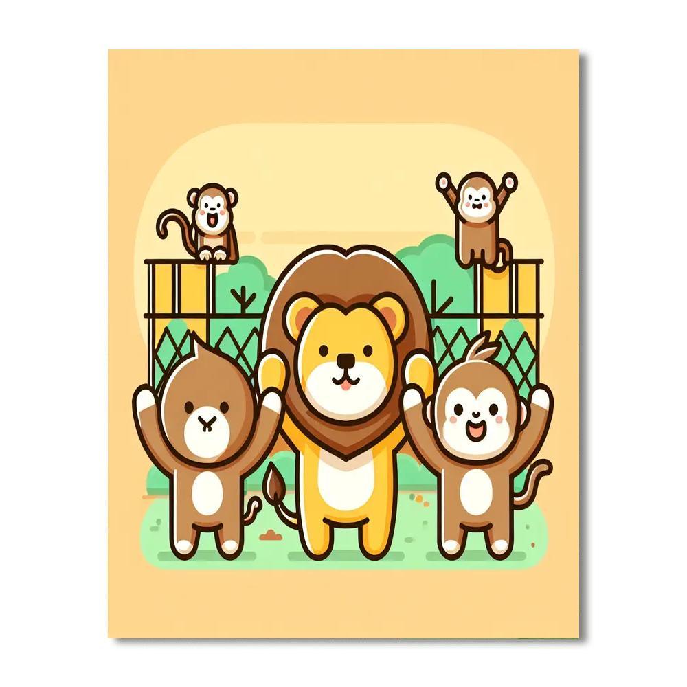 Zoo Animal Celebration Painting Number Kit