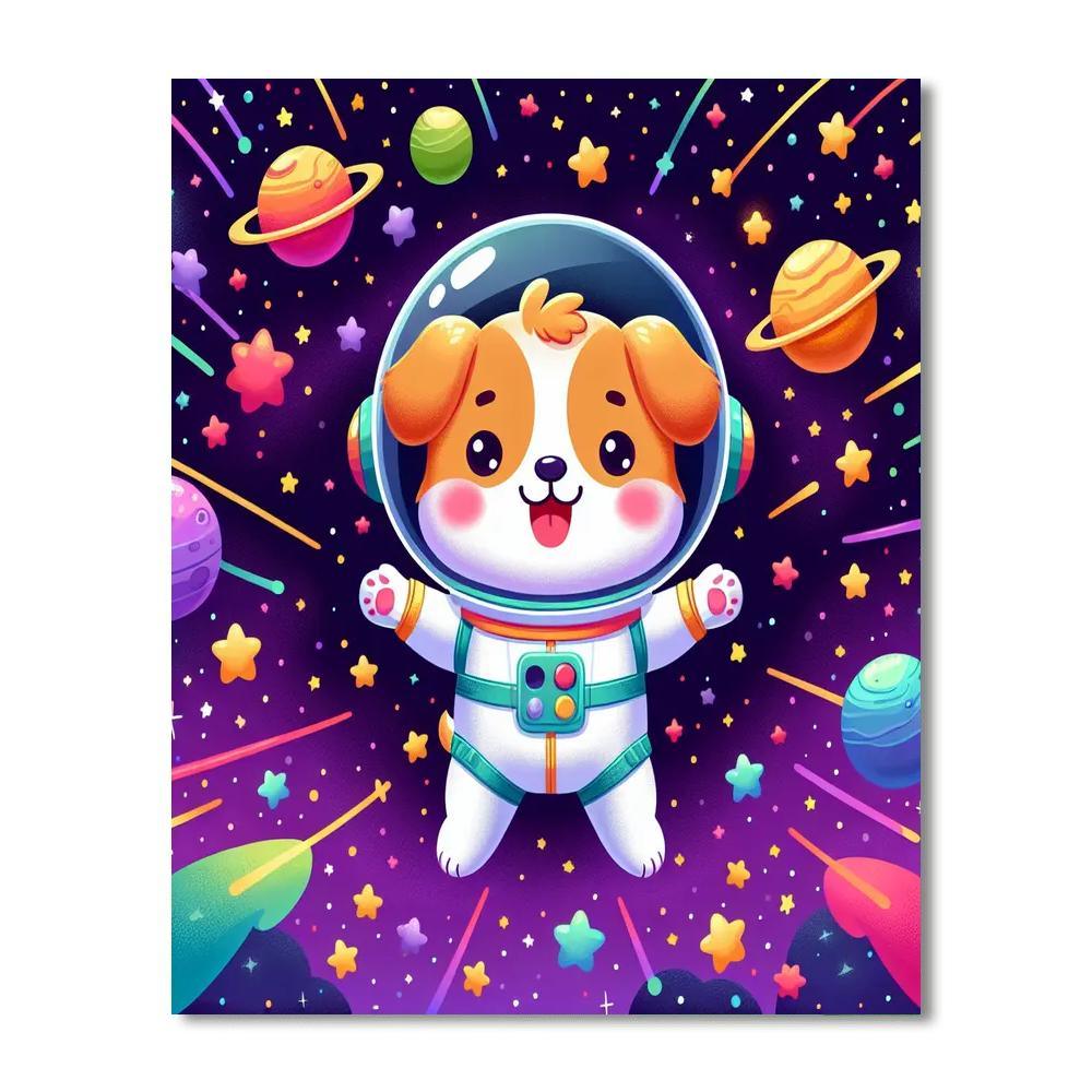Astronaut Puppy Adventure Paint By Numbers