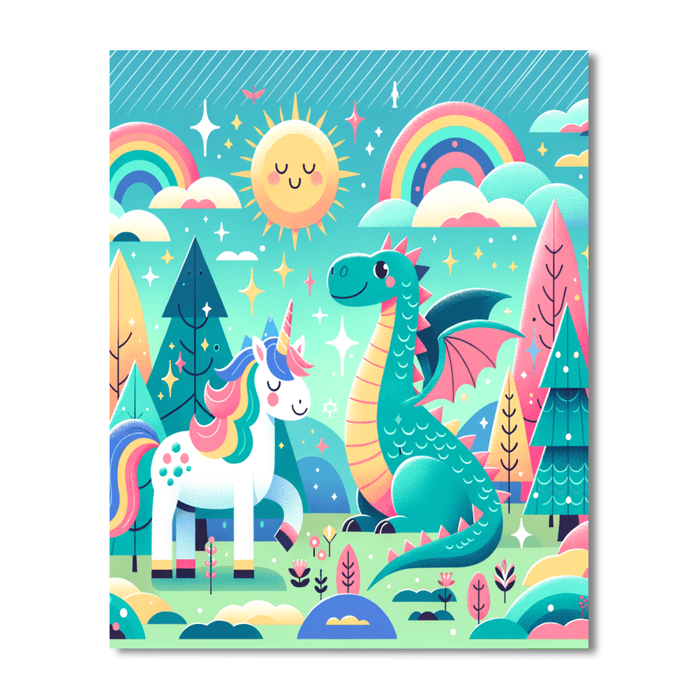 Playful Magical Creatures Numbered Painting Kits