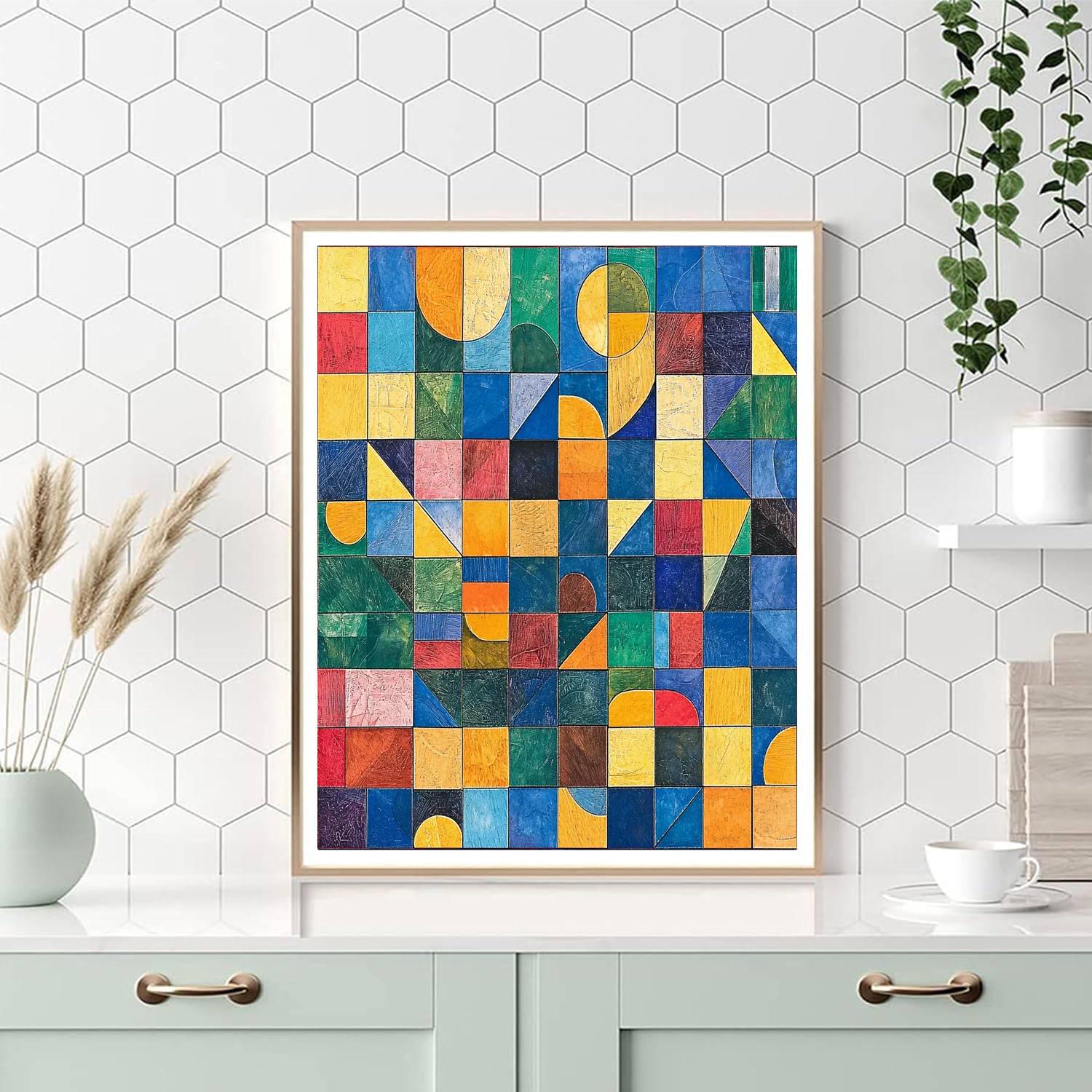 Paul Klee Inspired Charming Mosaic  Painting Number Kit