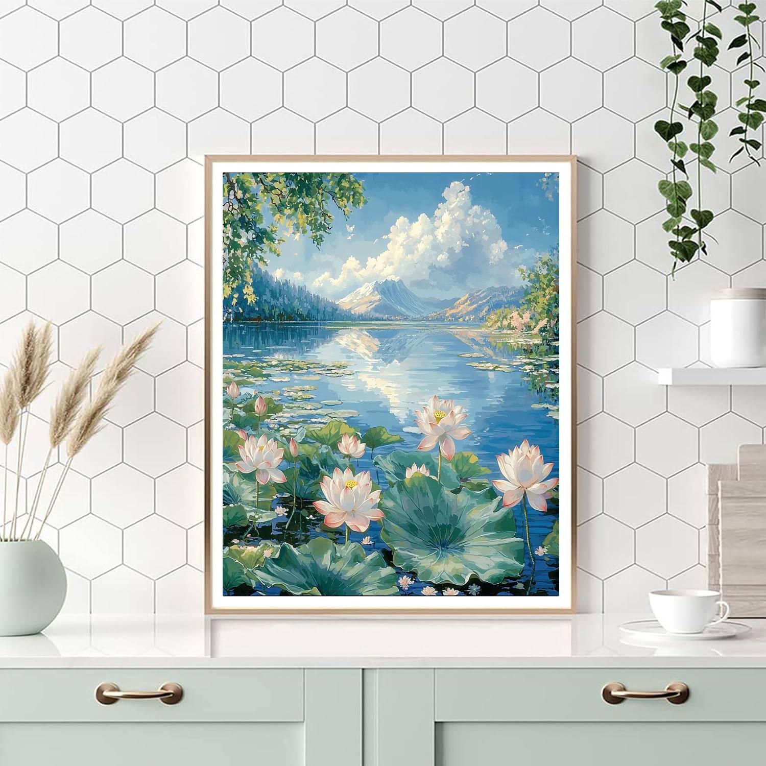 Hokusai Inspired Blossoming Stillness  Paint By Numbers Kits