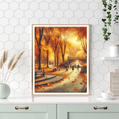 Nostalgic Autumn Park Numbered Painting Kits
