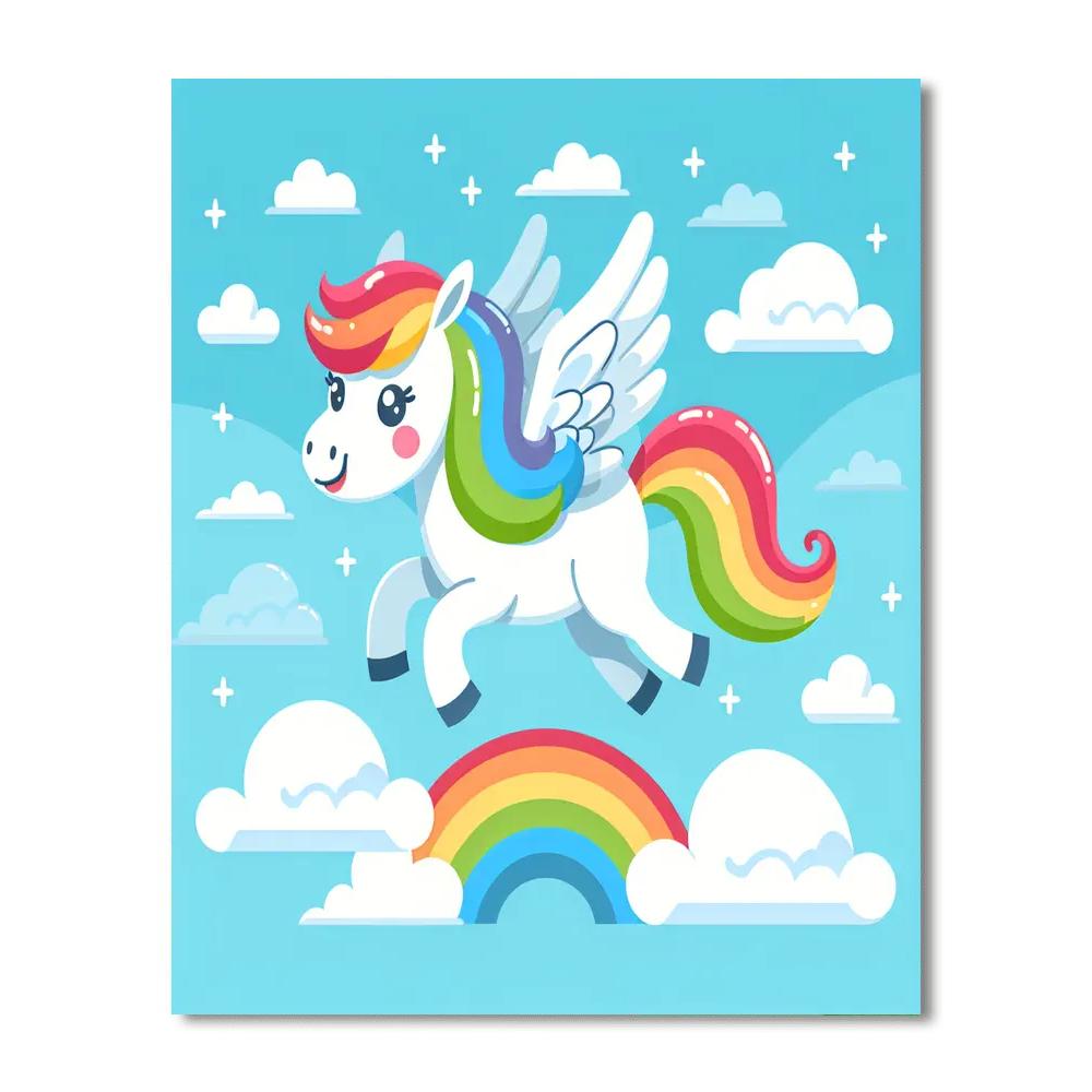 Rainbow Pegasus Paint By Numbers Art