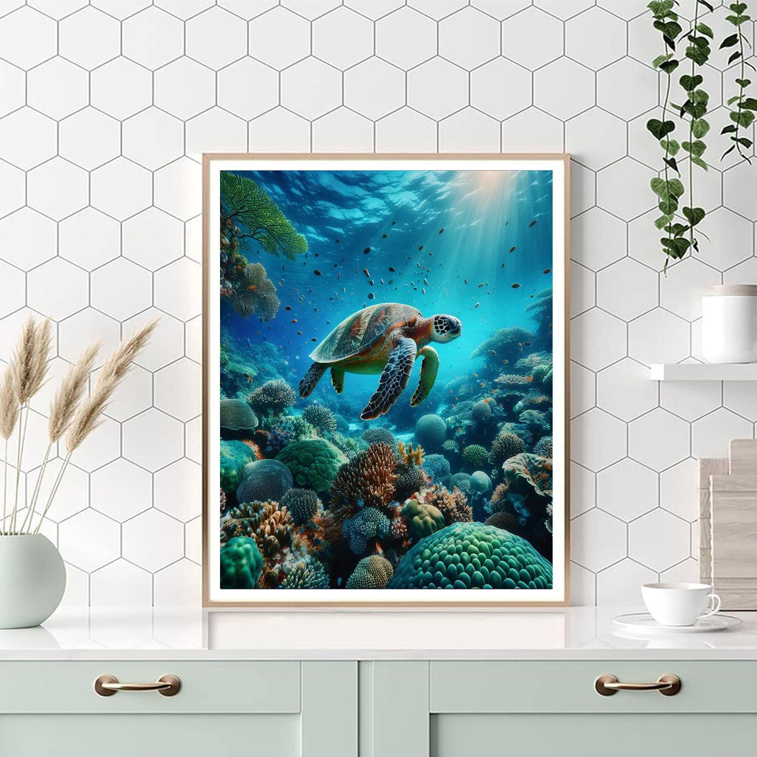 Mystic Sea Turtle Journey Paint By Numbers Art