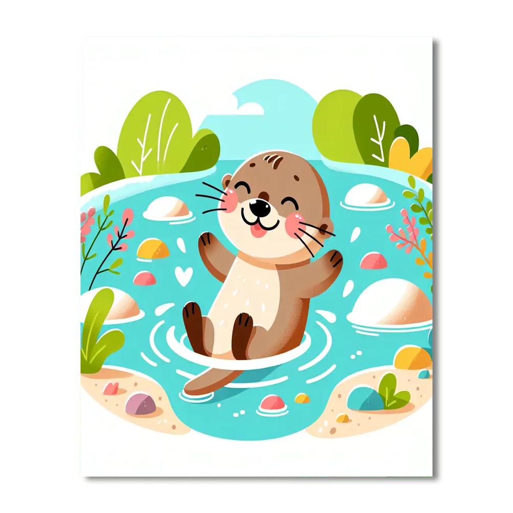 Gleeful Otter Numbered Painting Kits