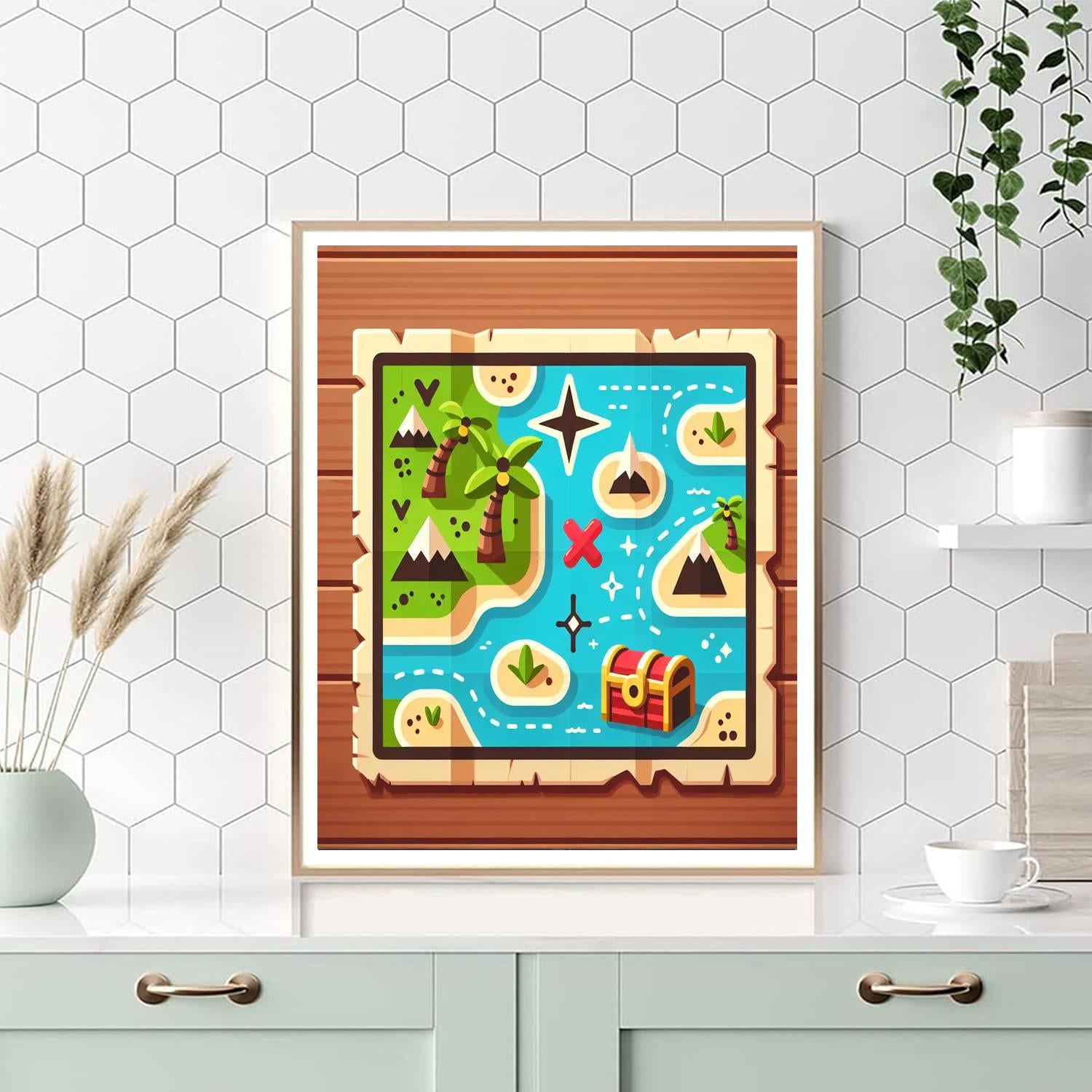 Treasure Map Hunt Number Painting