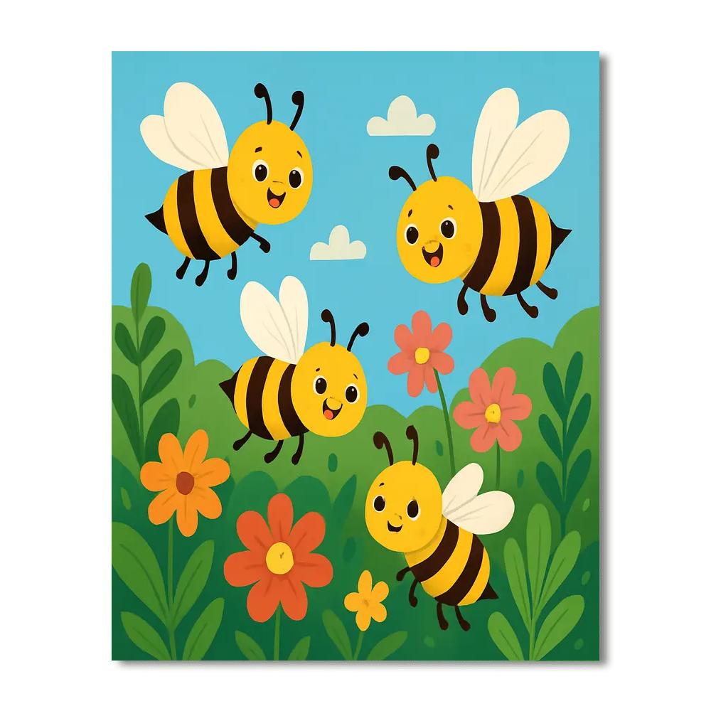 Adventurous Little Bees DIY Paint By Numbers