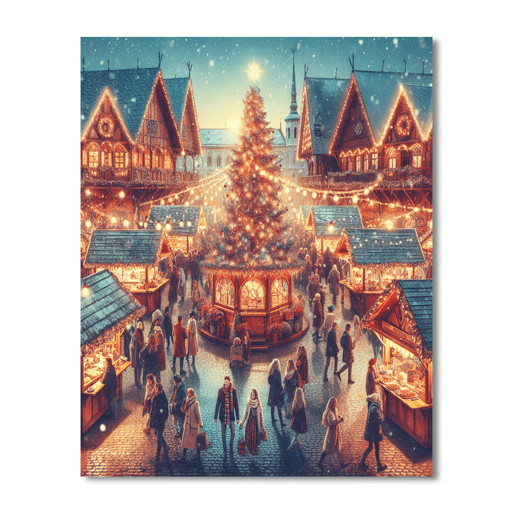Budapest Christmas Market Paint By Numbers